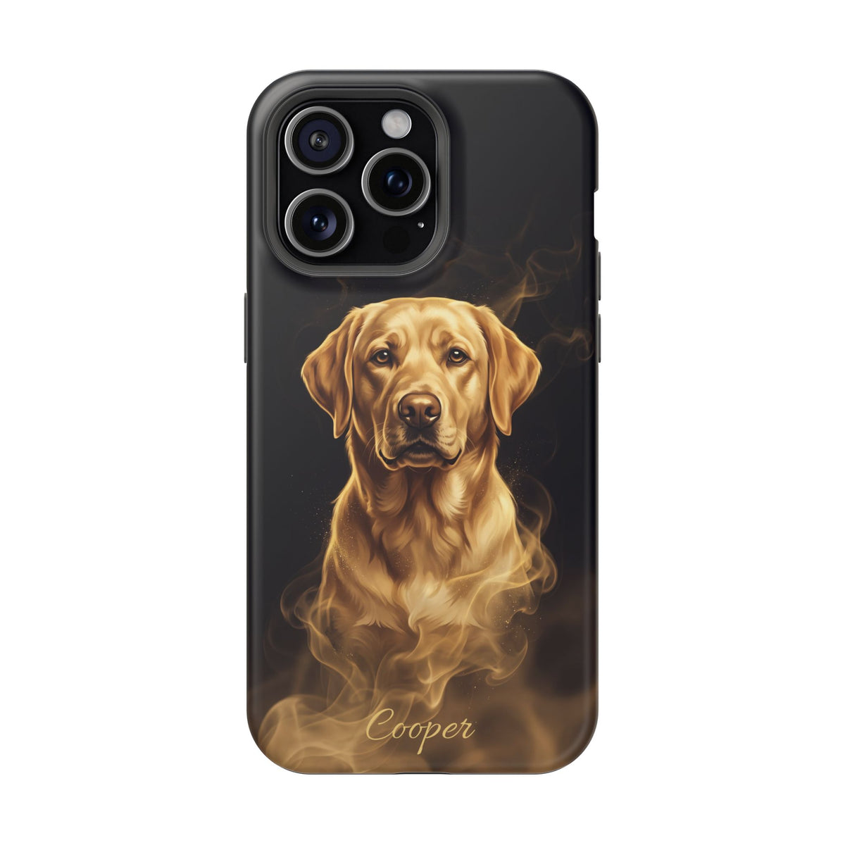 Personalized Gold Smoke Labrador Phone Case — Tough Magnetic Case with Wireless Charging