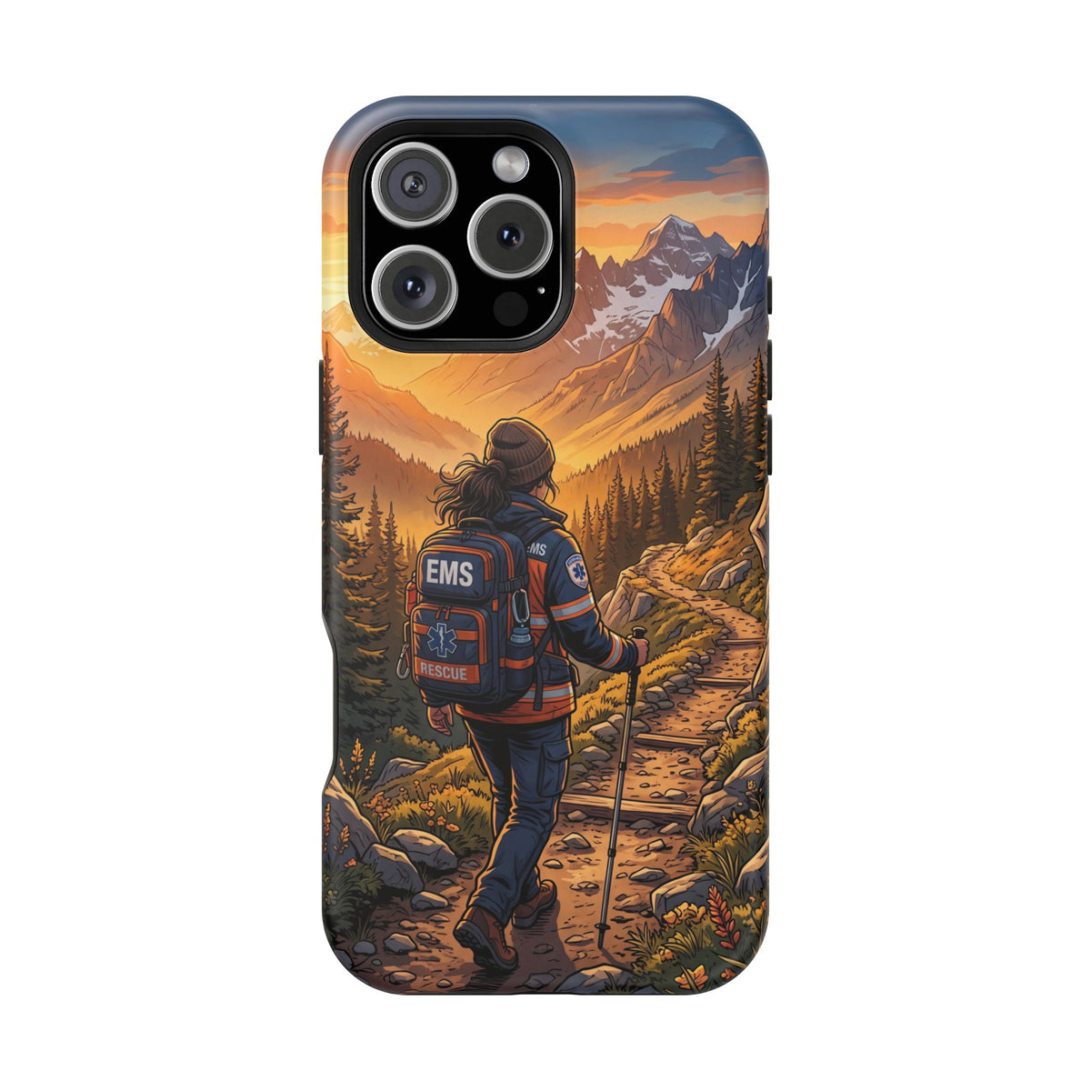 Paramedic/EMT Mountain Phone Case — Magnetic Wireless Charging Cover