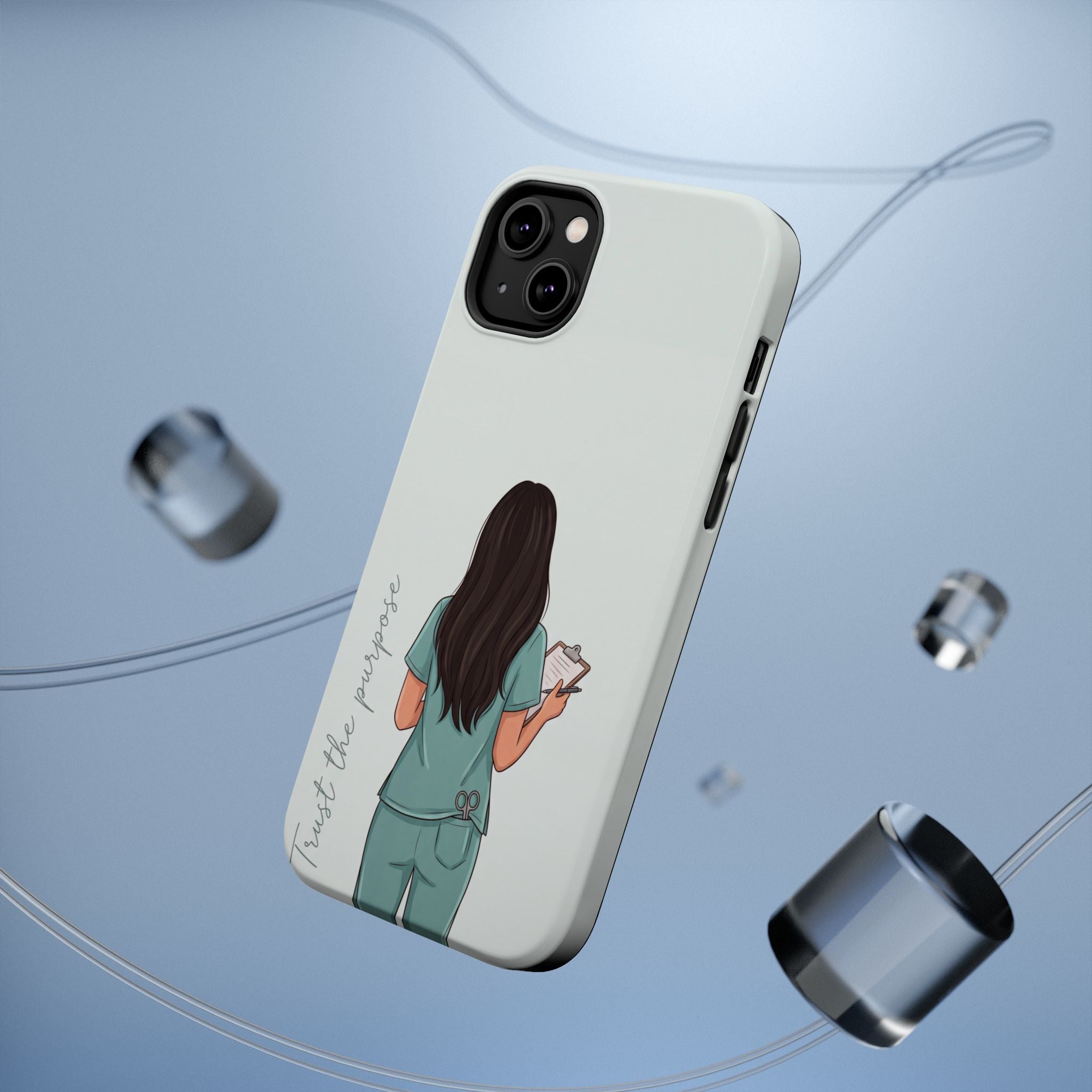 Nurse Illustration Phone Case — Impact-Resistant Wireless Charging Cover