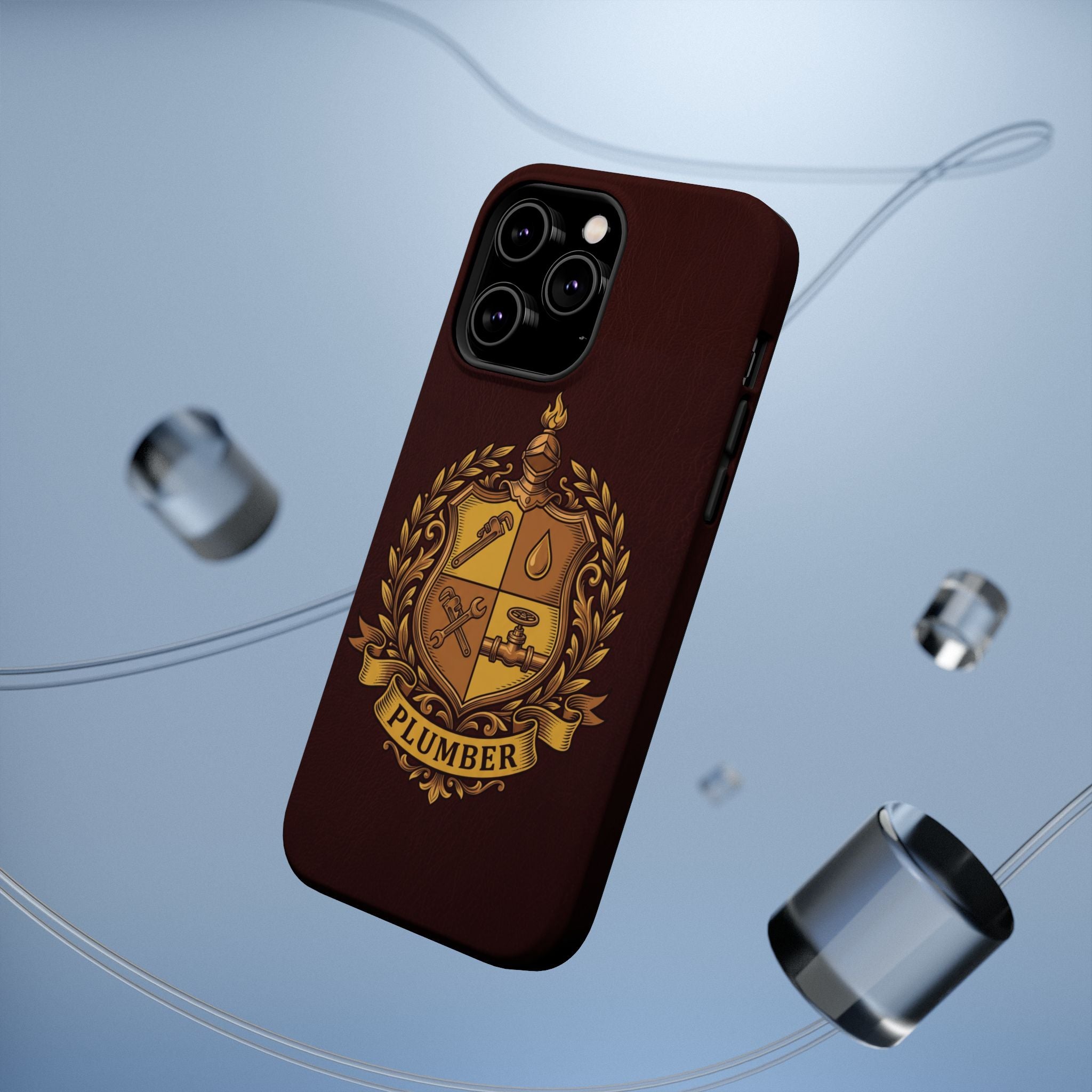 Plumber Crest Phone Case — Heraldic Shield Wireless Charging Cover