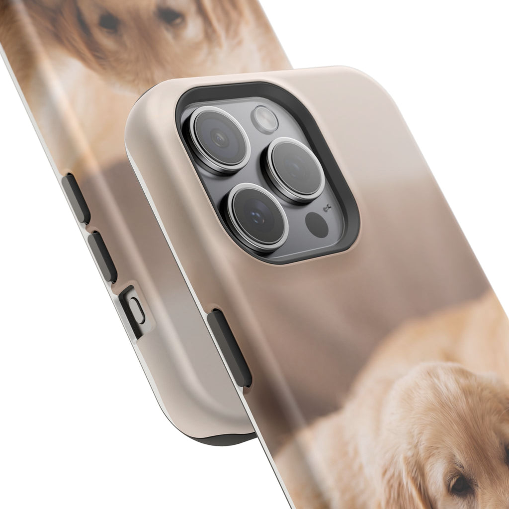 Golden Retriever Puppy Phone Case — Impact-Resistant Wireless Charging Cover