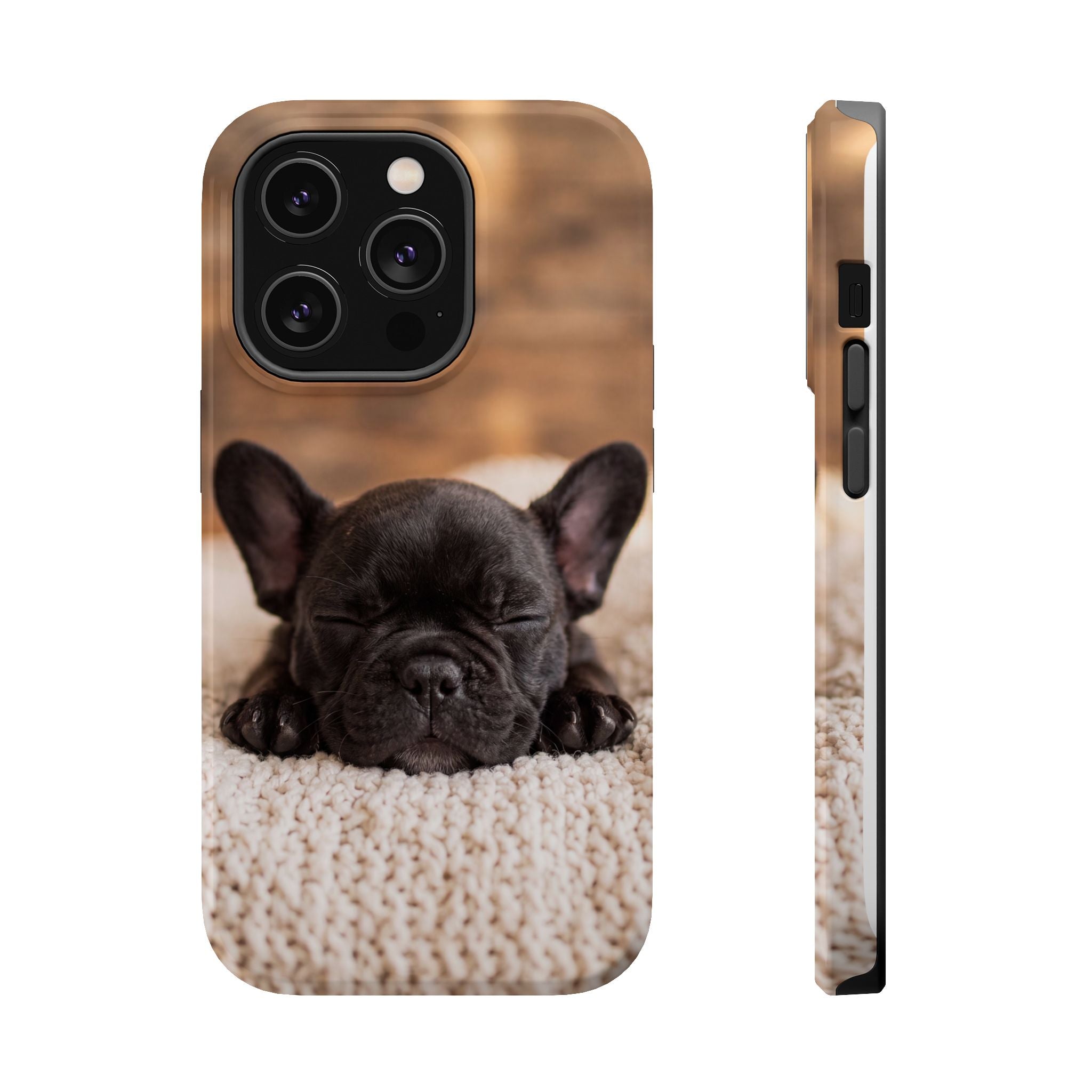 Sleepy French Bulldog Phone Case — Impact-Resistant Wireless Charging Cover