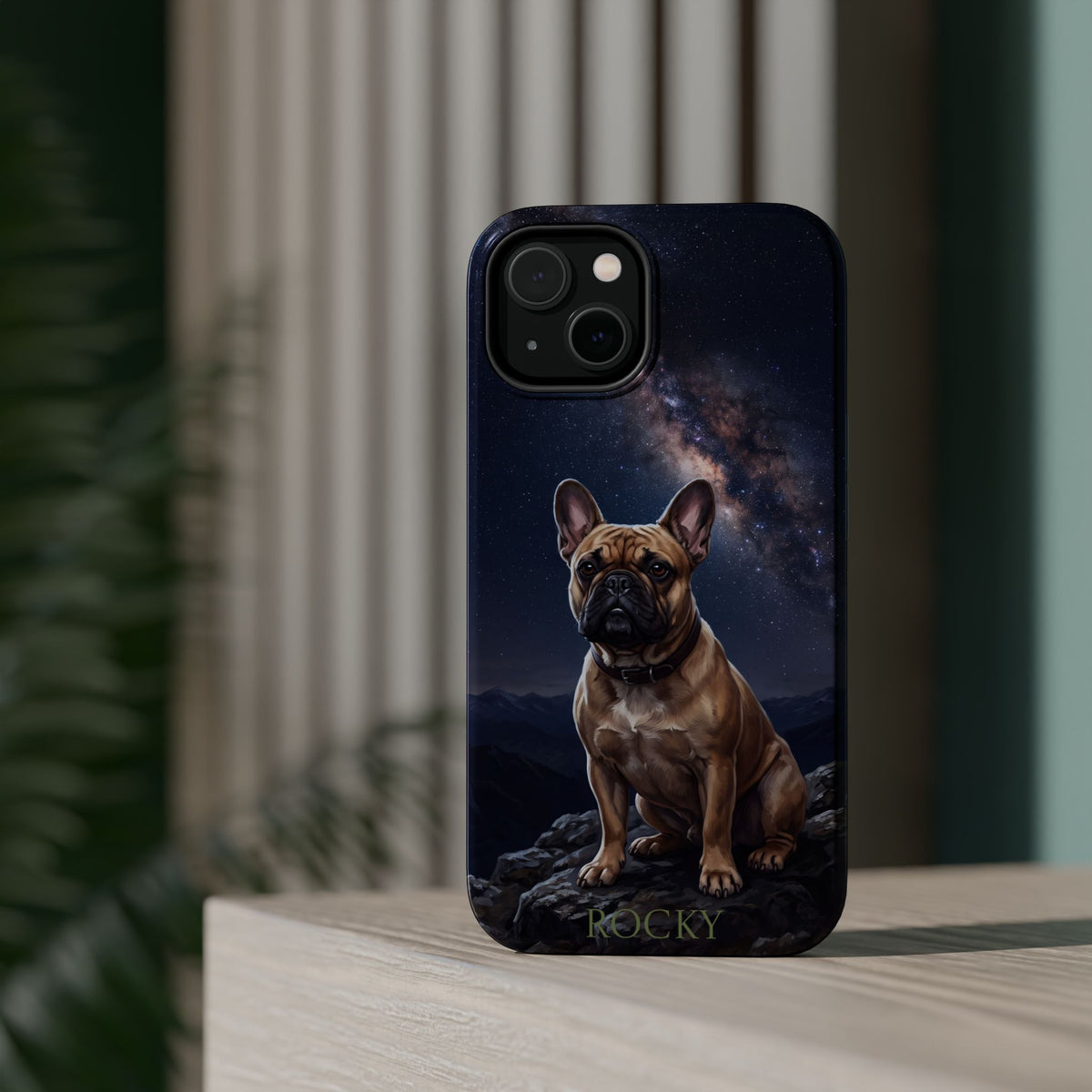 Personalized French Bulldog Starry Night Sky Phone Case — Wireless Charging Cover