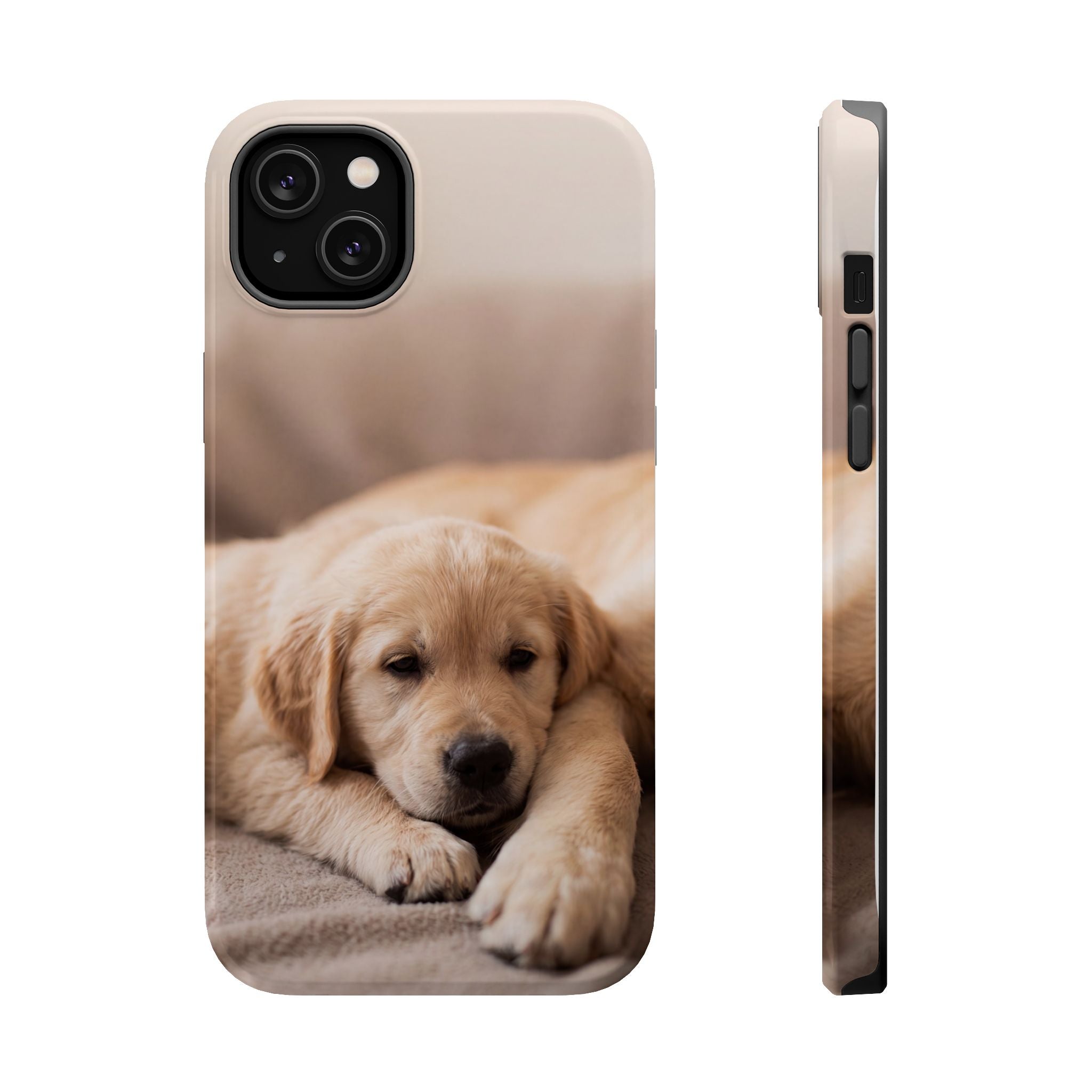 Golden Retriever Puppy Phone Case — Impact-Resistant Wireless Charging Cover