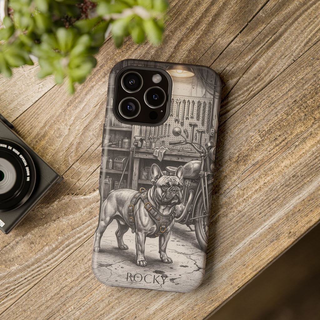 Personalized French Bulldog Vintage Street Phone Case — Wireless Charging Cover