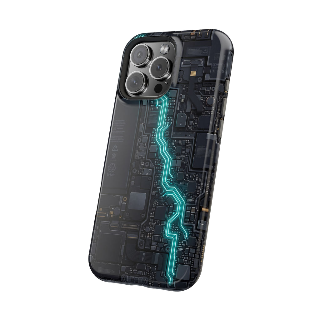 Cyan Bolt Electrician Phone Case — Electric Circuit Wireless Charging Cover