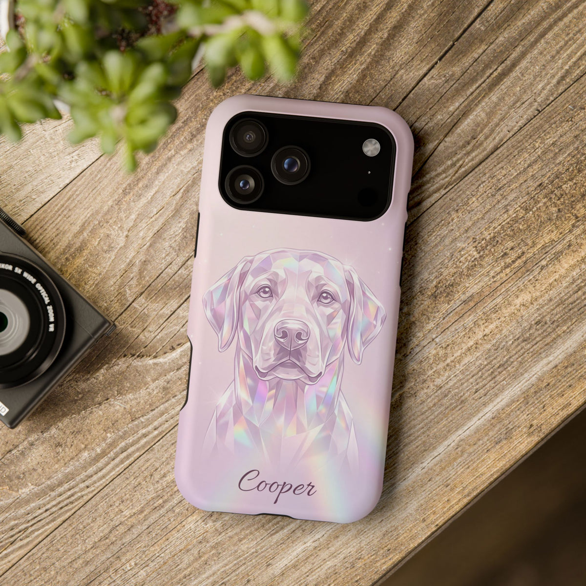 Personalized Crystal Prism Labrador Phone Case — Tough Magnetic Case with Wireless Charging