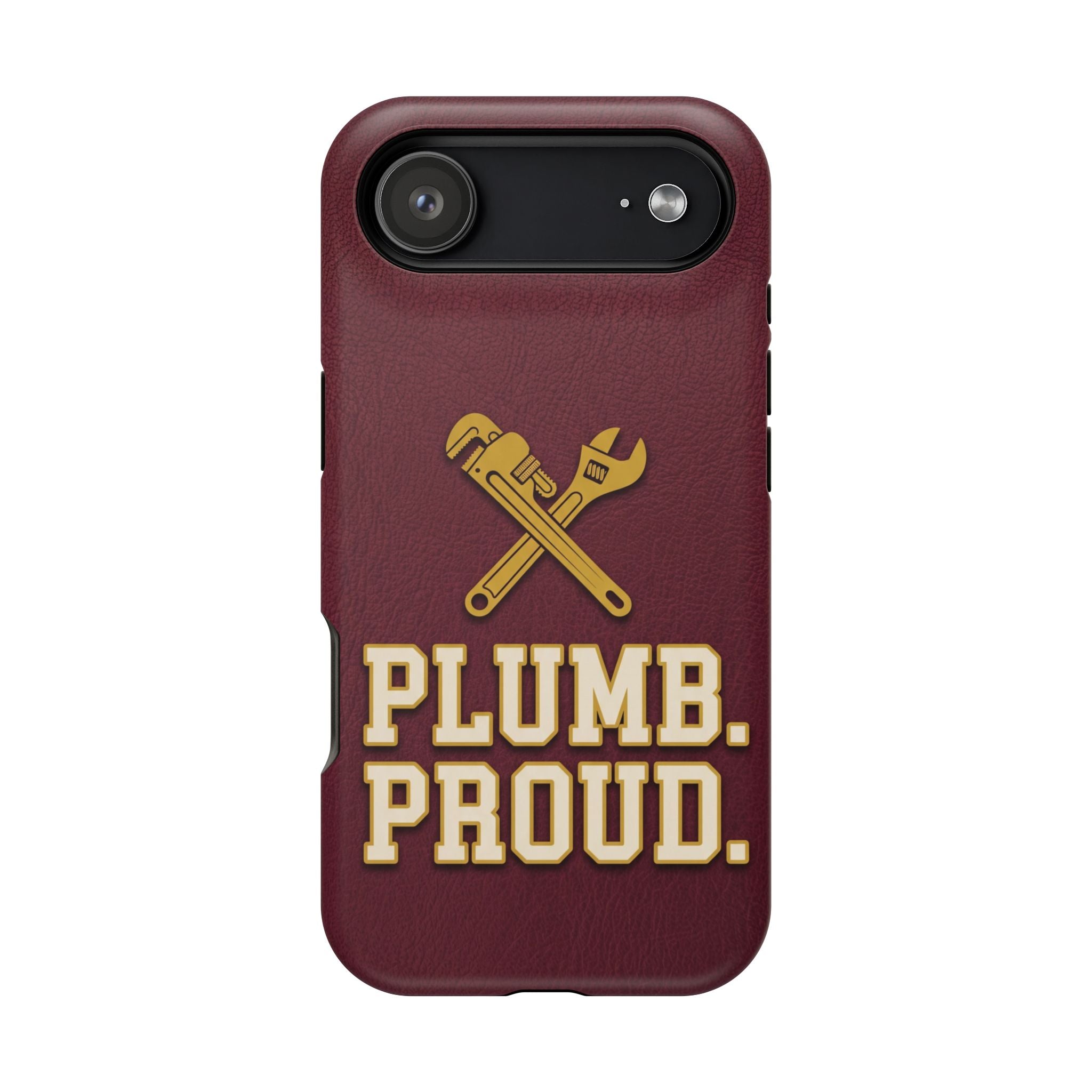 Plumb. Proud. Phone Case — Crossed Wrenches Wireless Charging Cover