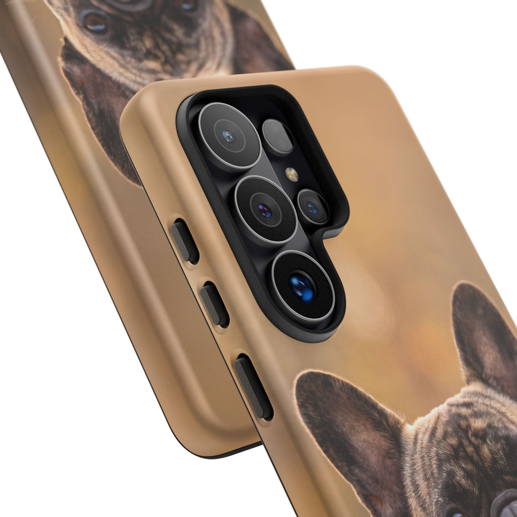 French Bulldog Portrait Phone Case | Realistic Brindle Frenchie Photo Case | iPhone & Samsung
