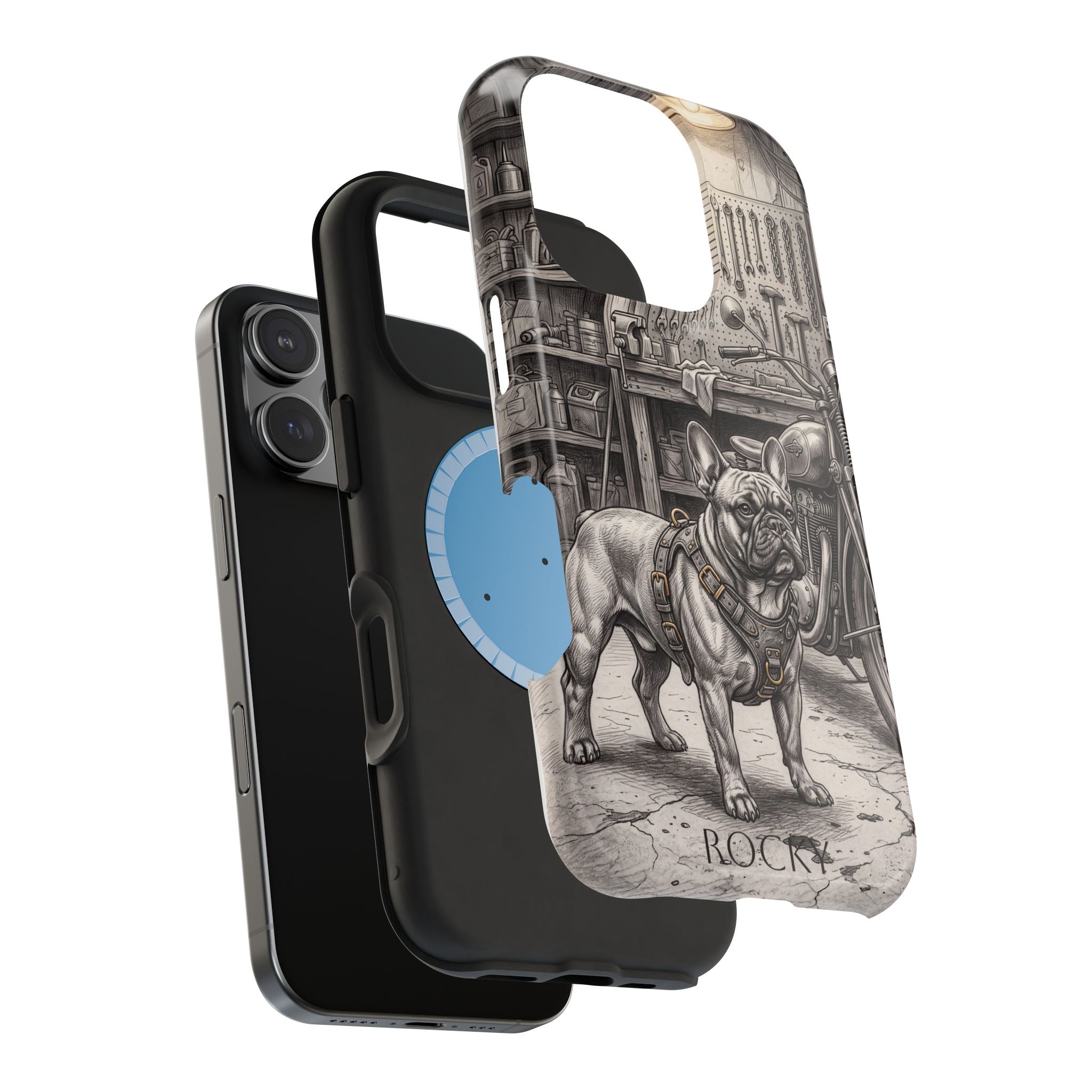 Personalized French Bulldog Vintage Street Phone Case — Wireless Charging Cover