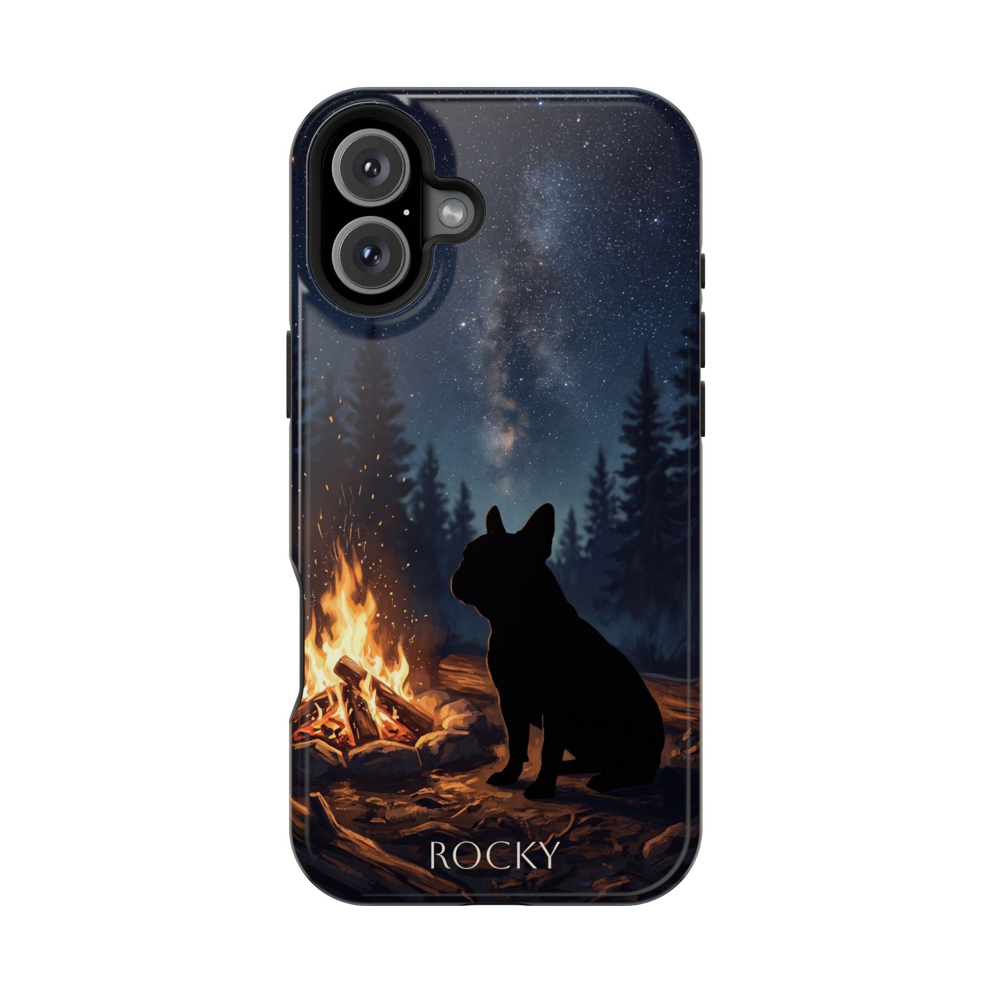 Personalized French Bulldog Campfire Phone Case — Wireless Charging Cover