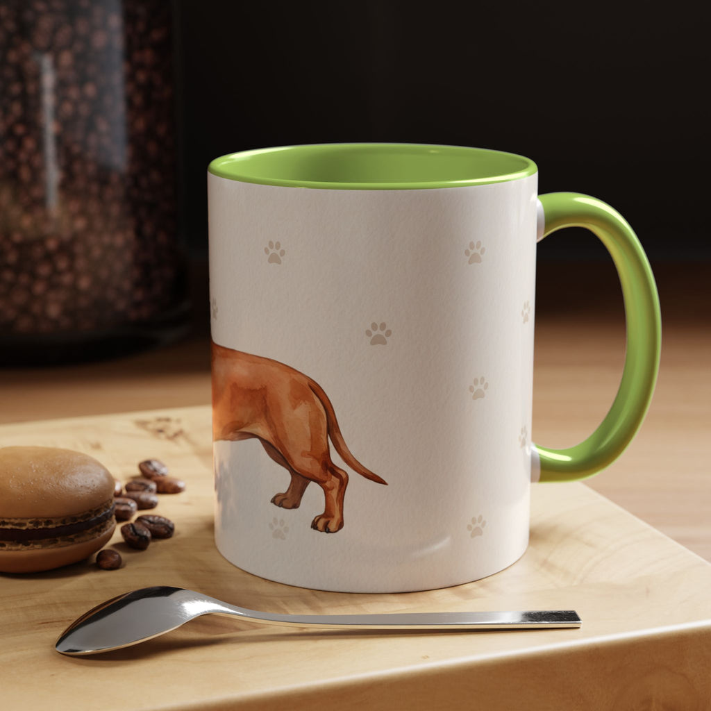 Dachshund Lover Mug – Wiener Dog with Scarf, Cute Watercolor Dachshund Gift Mug
