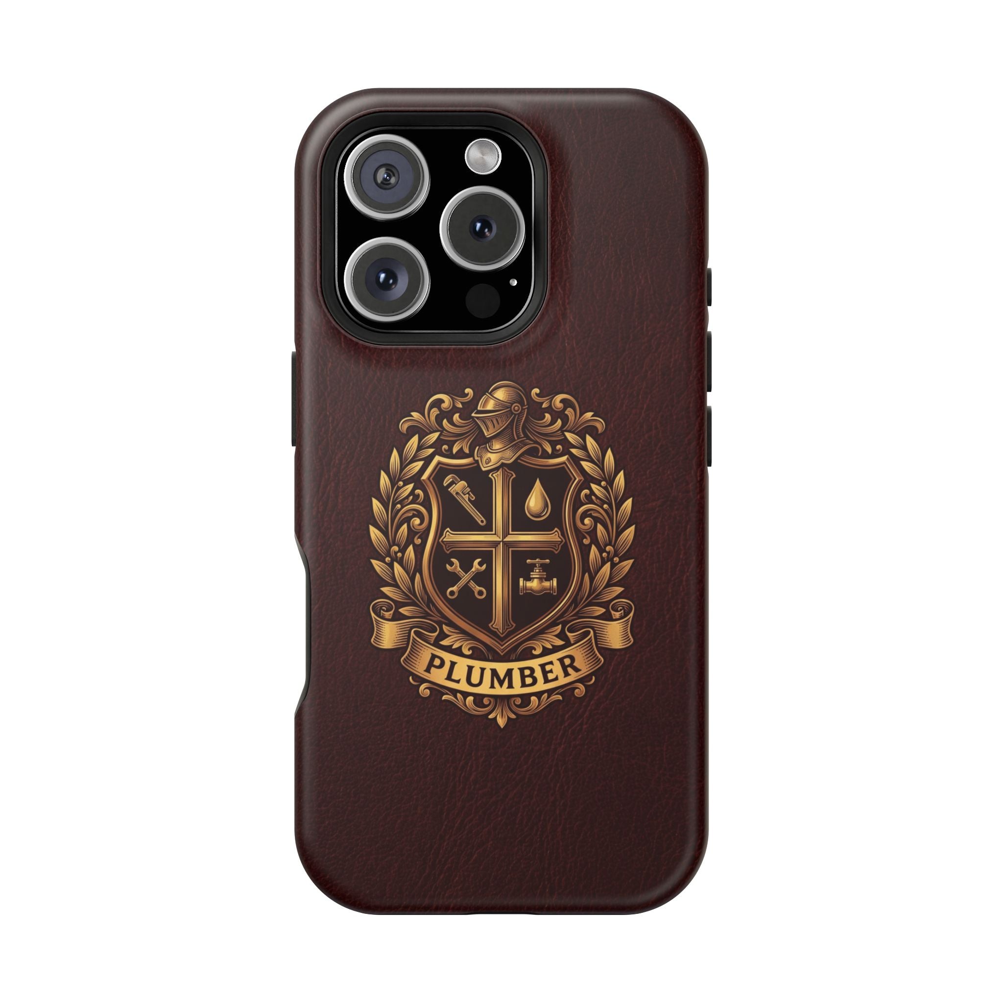 Plumber Crest Phone Case — Heraldic Shield Design Wireless Charging Cover