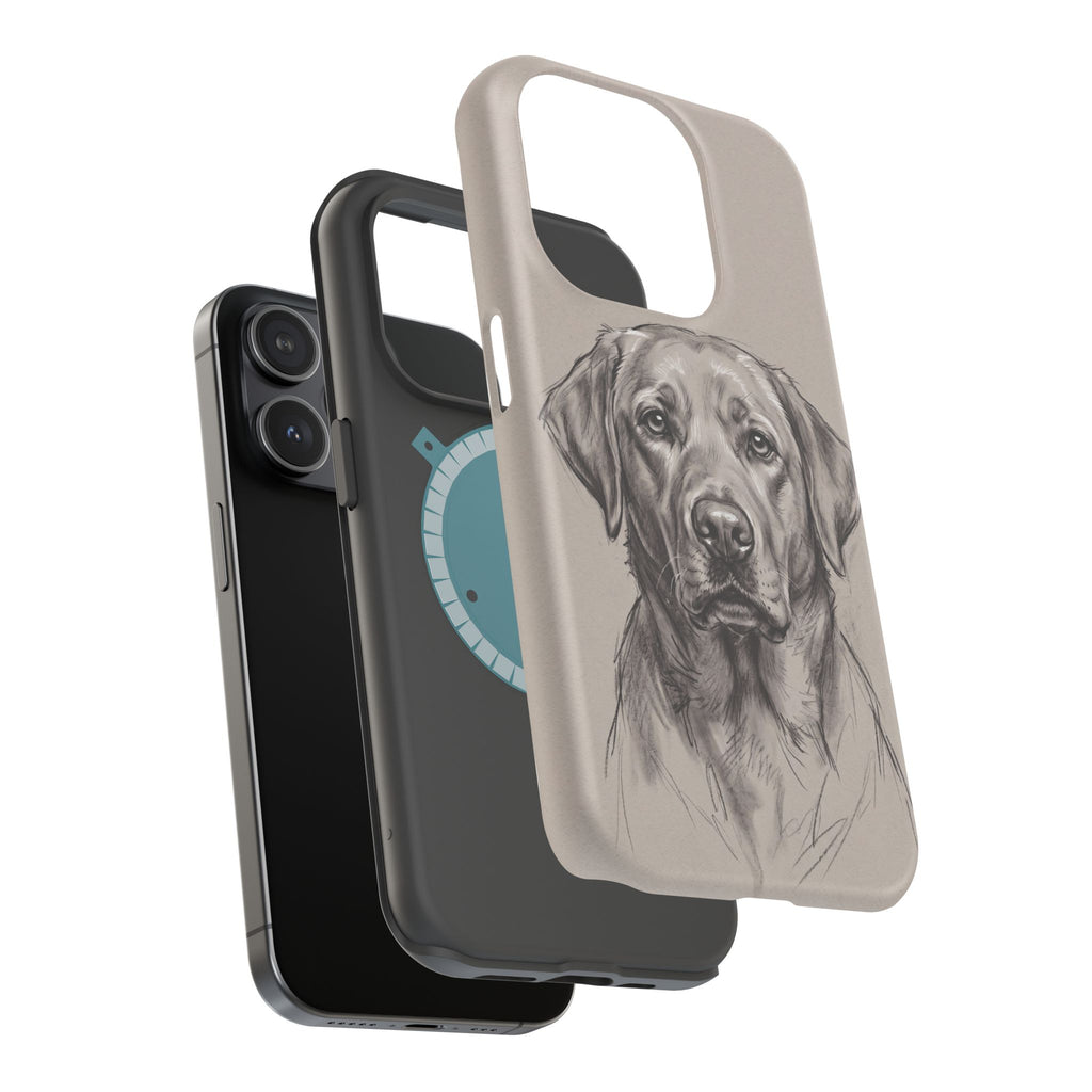 Charcoal Sketch Labrador Phone Case — Tough Magnetic Case with Wireless Charging