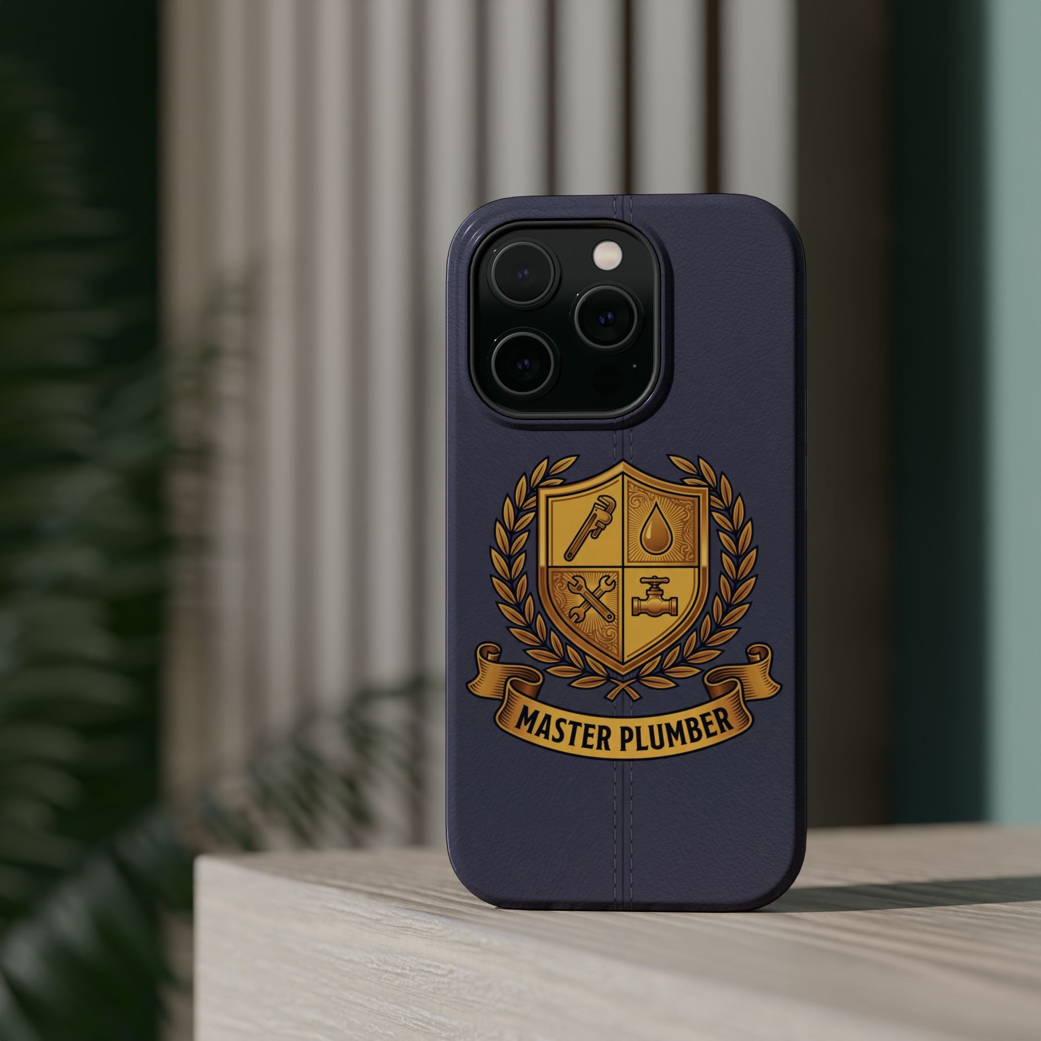 Master Plumber Crest Phone Case — Heraldic Shield Wireless Charging Cover