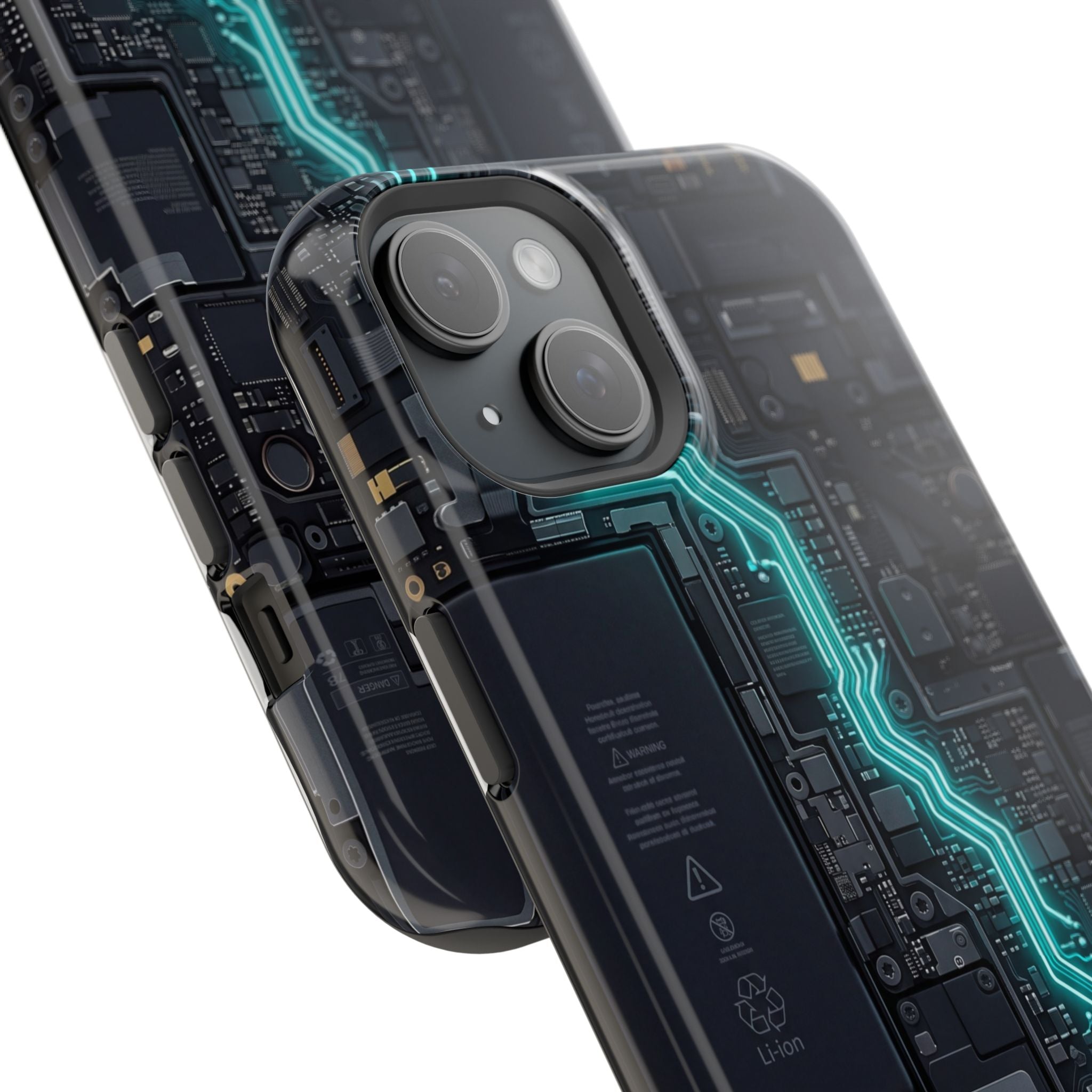 Cyan Bolt Electrician Phone Case — Electric Circuit Wireless Charging Cover