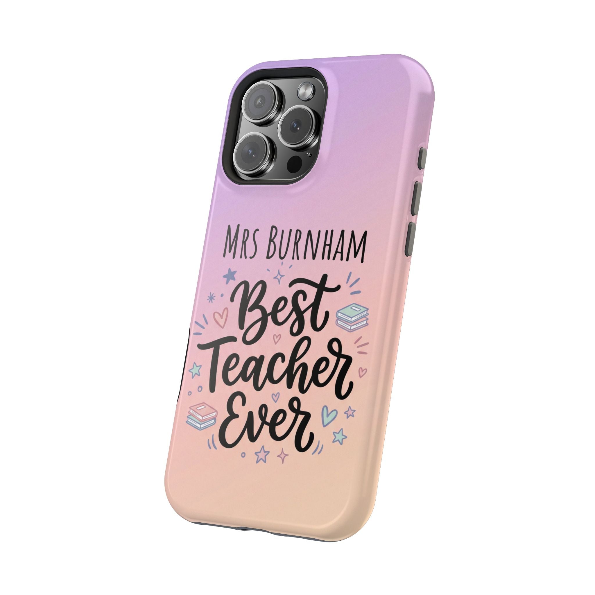 Best Teacher Ever Personalized Phone Case — Wireless Charging Cover