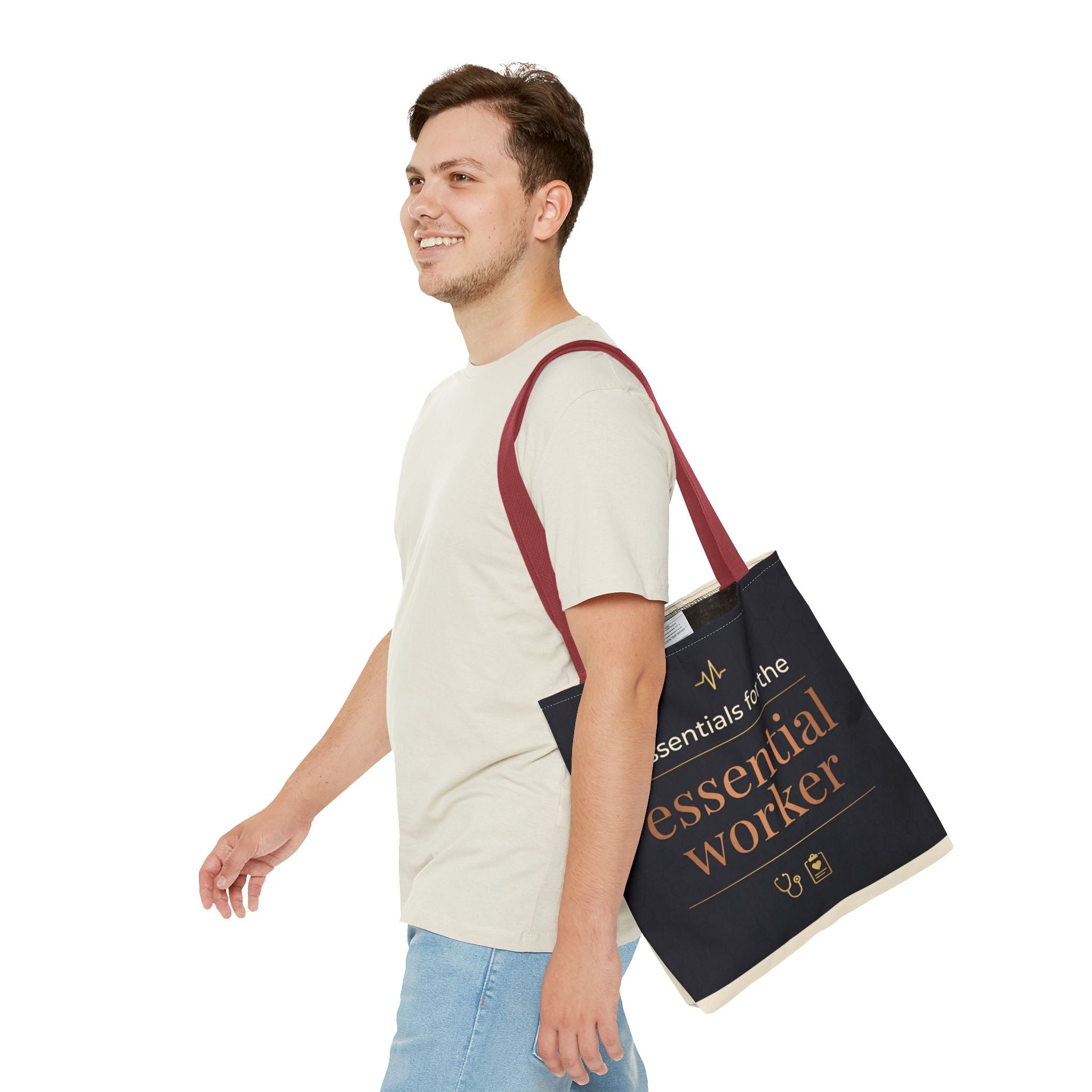 Essentials for the Essential Worker Tote | Healthcare Worker Gift Tote Bag | Nurse Doctor Appreciation Gift | Premium Polyester Carry-All