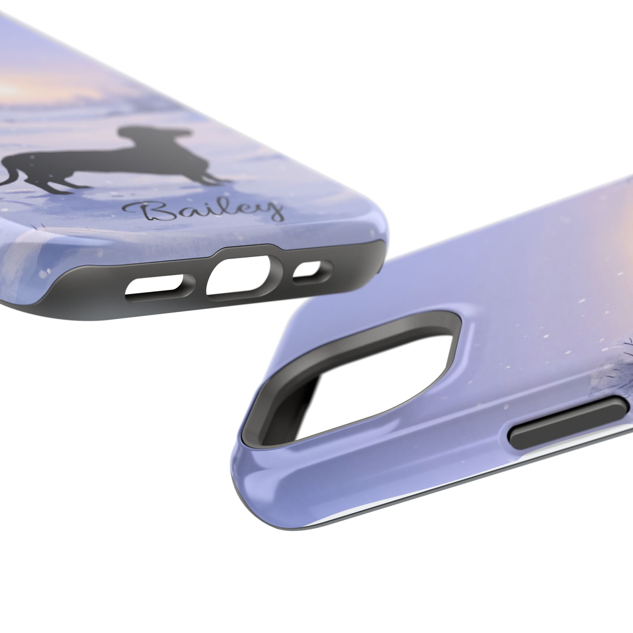 Personalized Dachshund Winter Snow Phone Case — Wireless Charging Cover