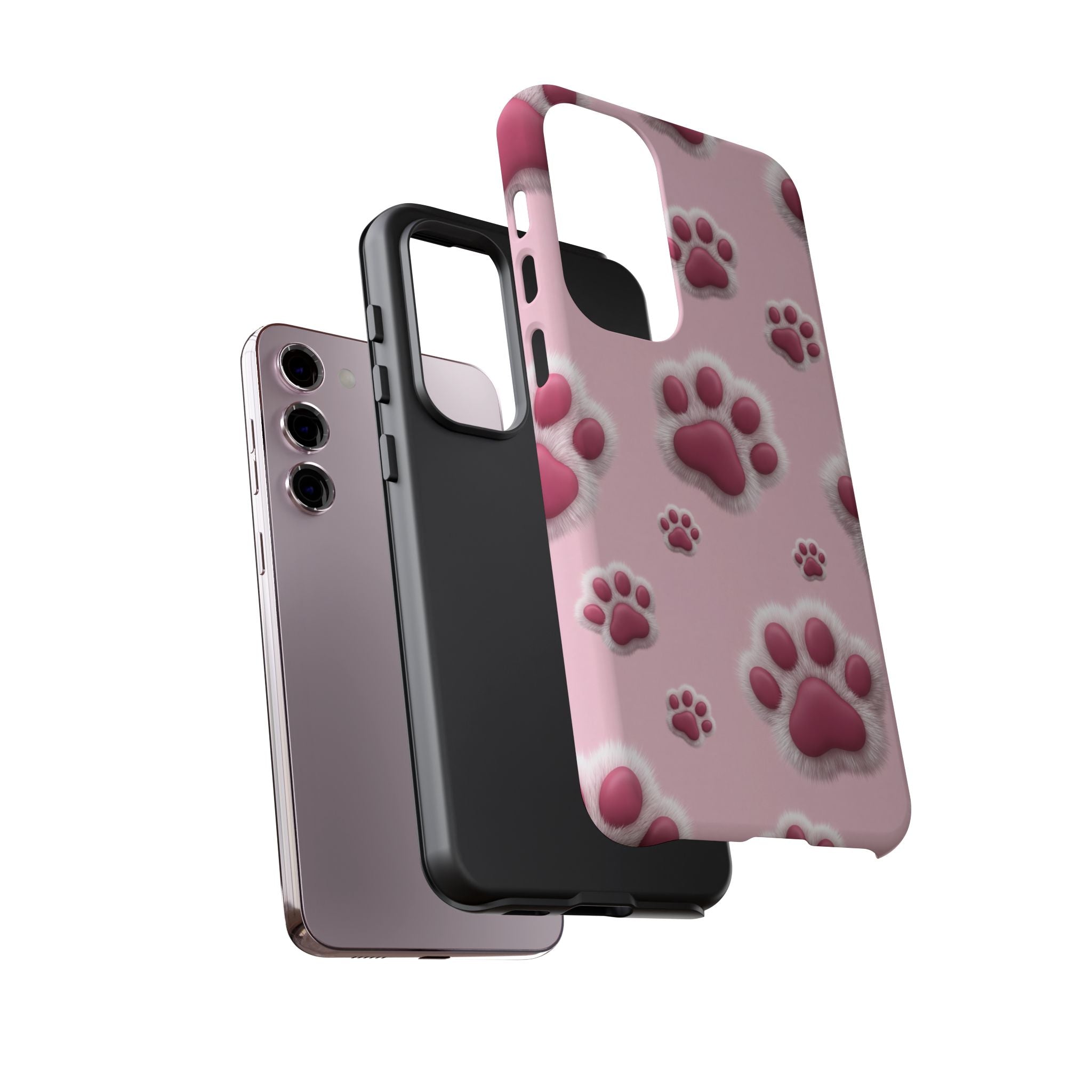 iphone & Samsung - Pink Paws Tough Phone Case — Cute Protective iPhone Cover