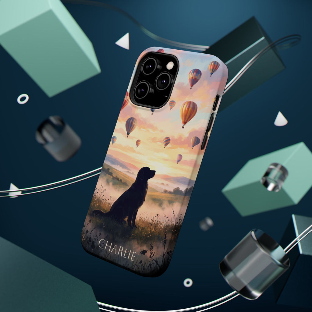 Personalized Golden Retriever Hot Air Balloon Phone Case — Wireless Charging Cover