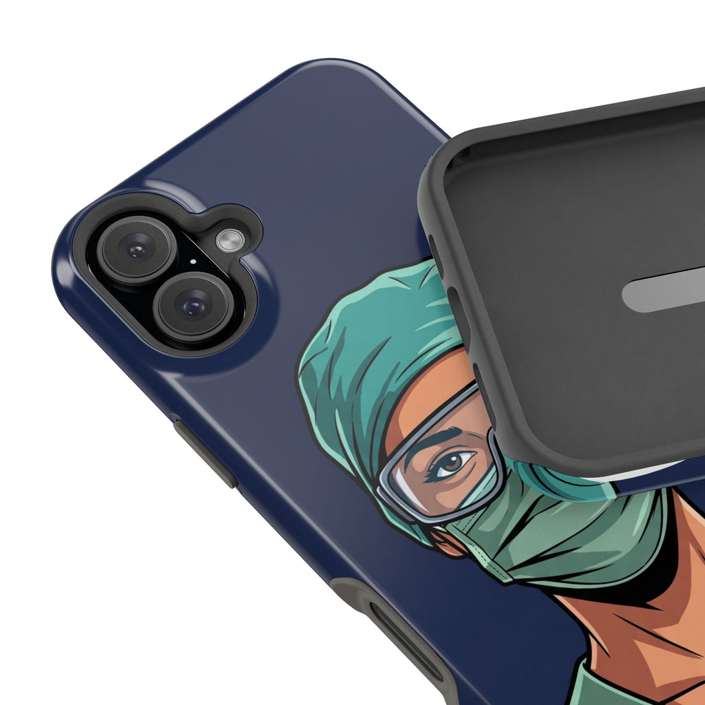 Bold Nurse Portrait Phone Case — Magnetic Wireless Charging Cover
