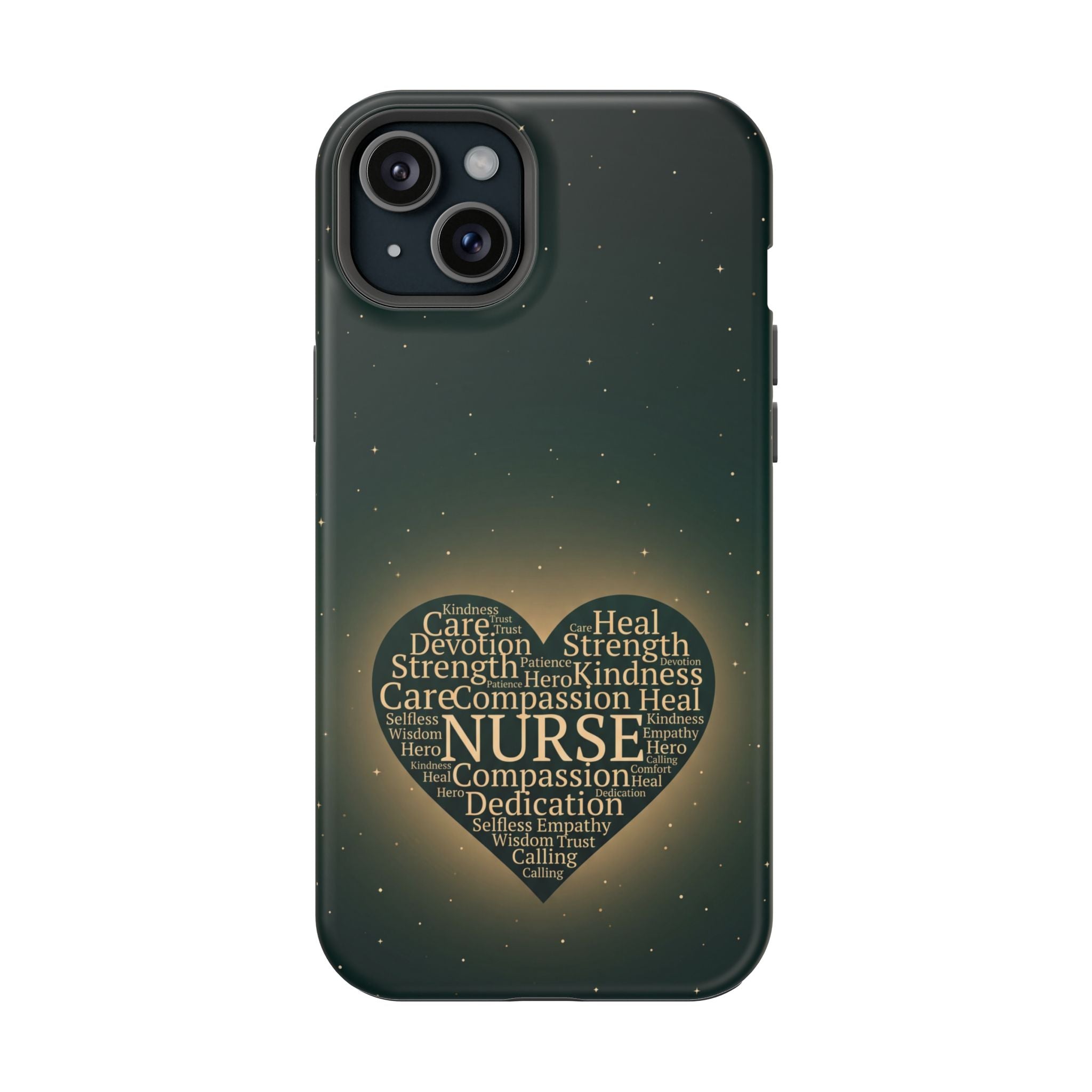 Nurse Heart Word and Art Phone Case — Impact-Resistant Wireless Charging Cover
