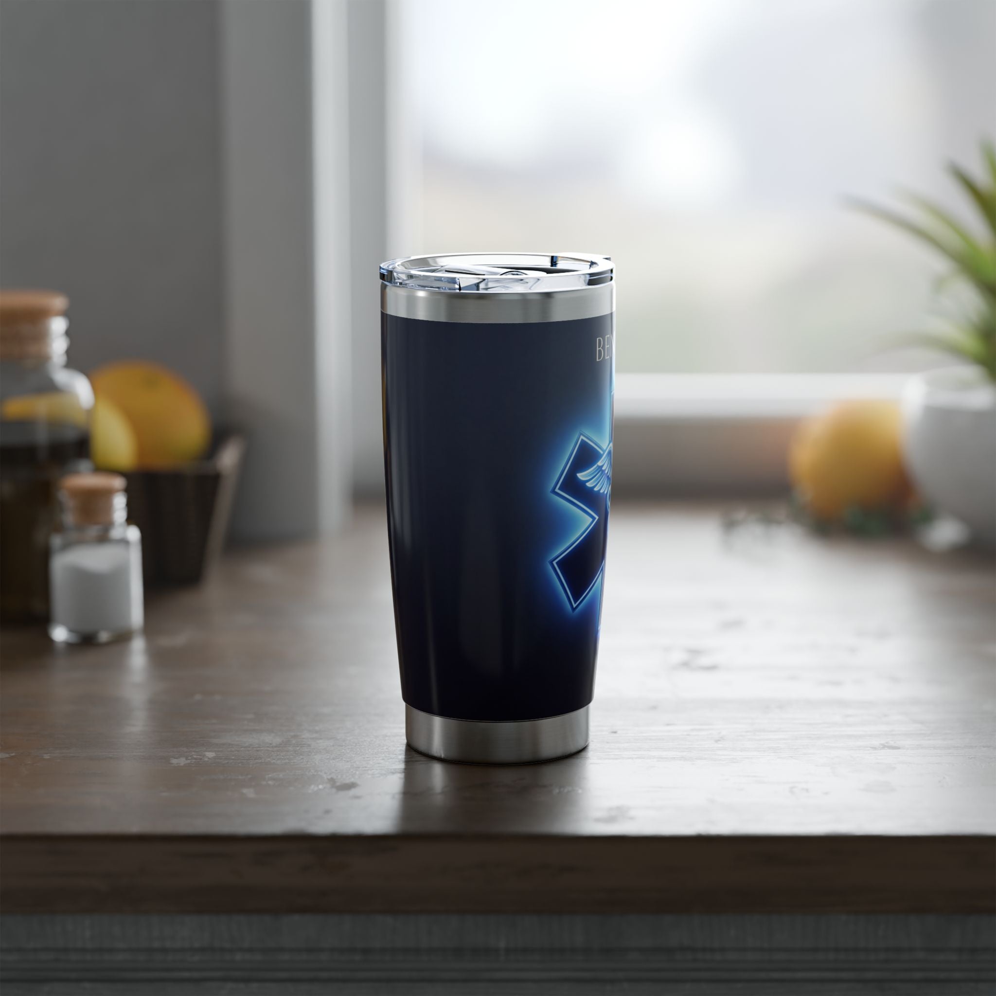 Personalized Paramedic/EMT Tumbler – 20 oz Stainless Steel Travel Mug with Custom Name, Glowing Star of Life Design
