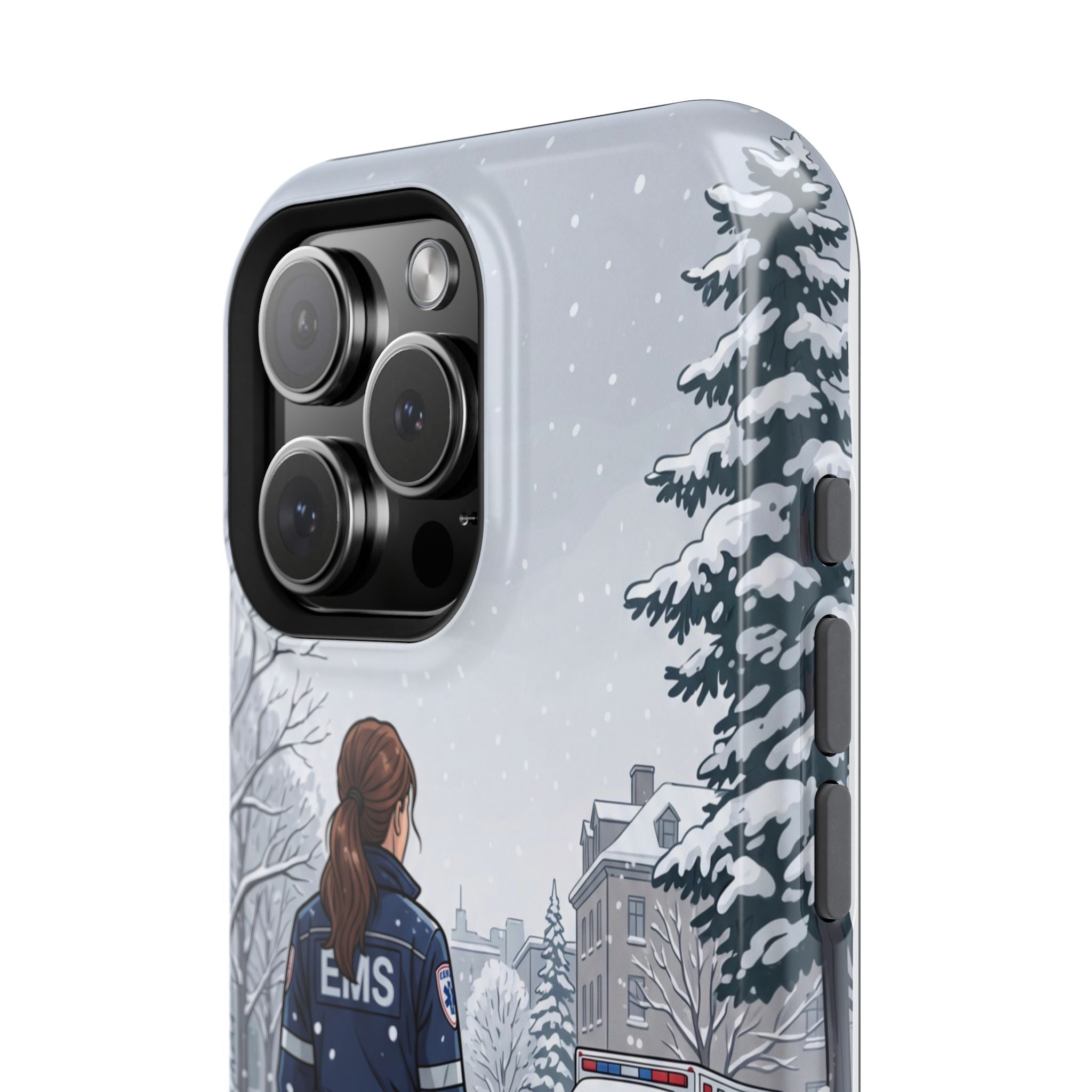Paramedic/EMT Winter Phone Case — Magnetic Wireless Charging Cover