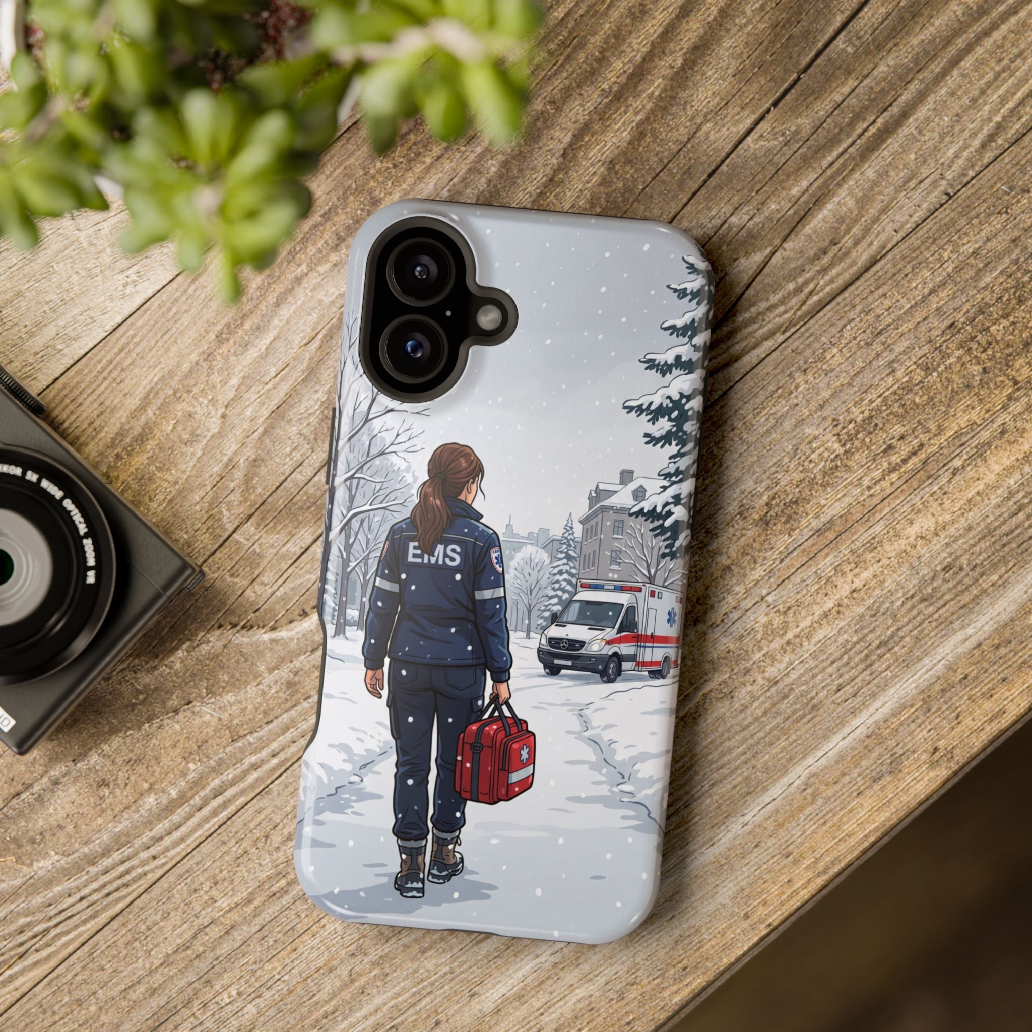 Paramedic/EMT Winter Phone Case — Magnetic Wireless Charging Cover