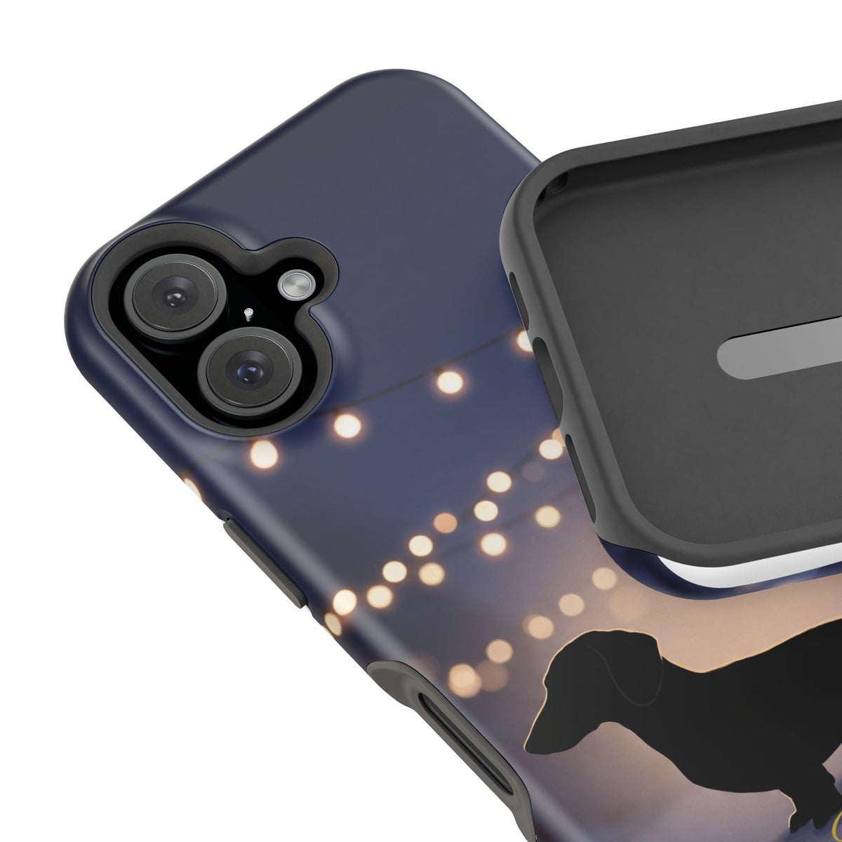 Personalized Dachshund Fairy Lights Phone Case — Wireless Charging Cover