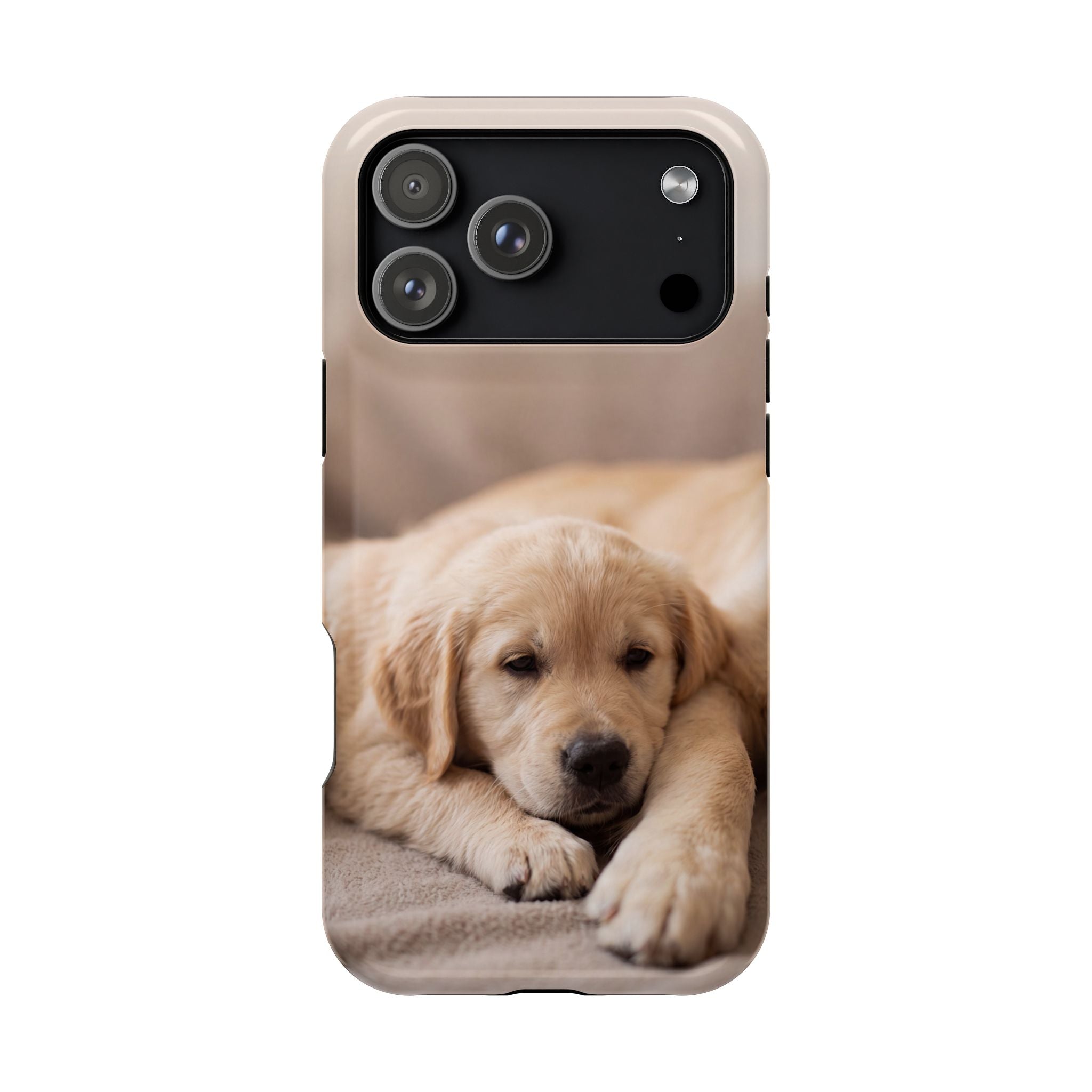 Golden Retriever Puppy Phone Case — Impact-Resistant Wireless Charging Cover