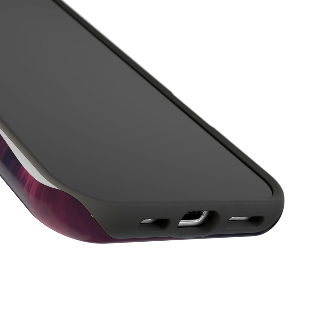 iPhone & Samsung Magnetic Impact-Resistant Phone Case — Pink Twilight Cloud with Paw Print