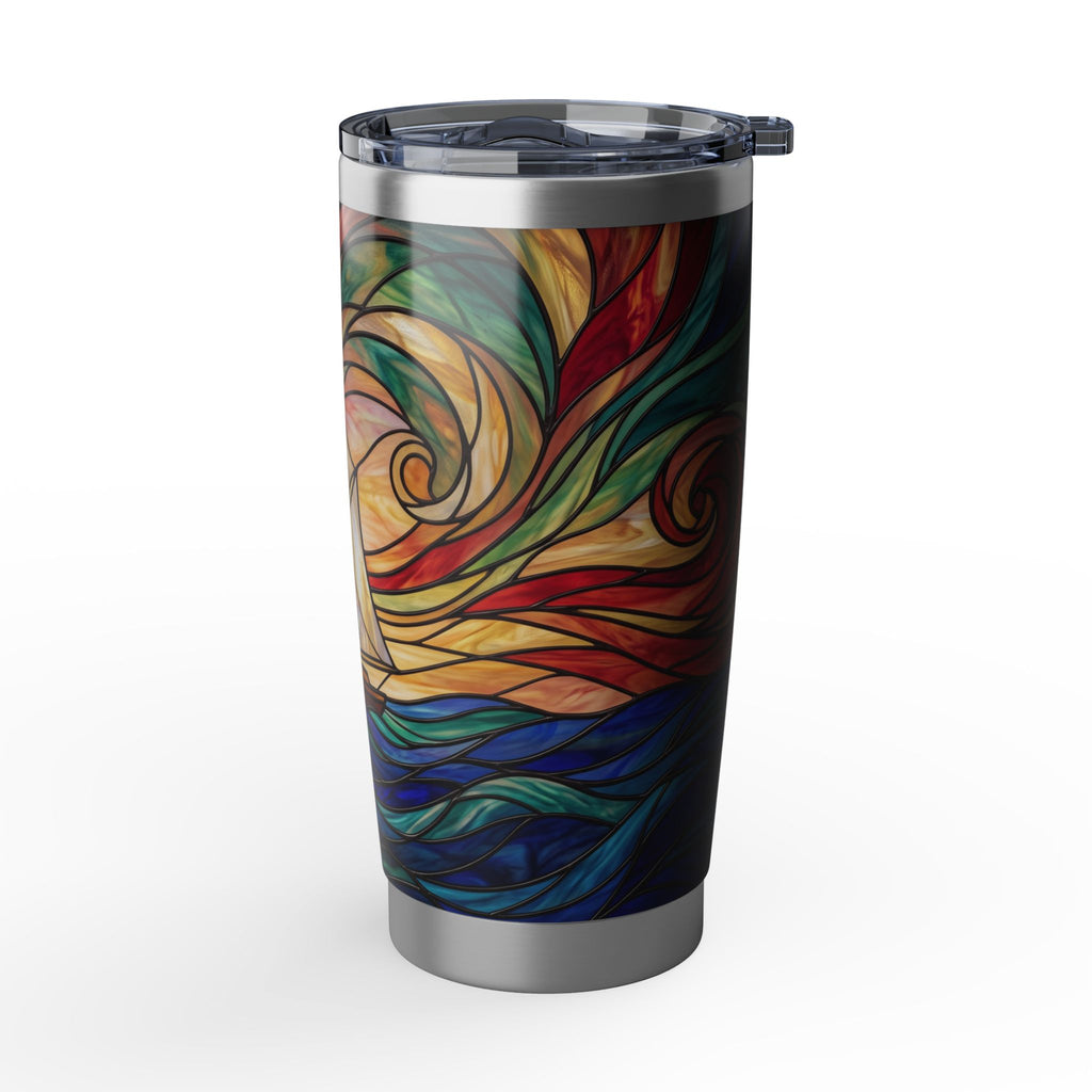 Sailing Tumbler | Stained Glass Swirl Art — 20 oz Stainless Travel Mug