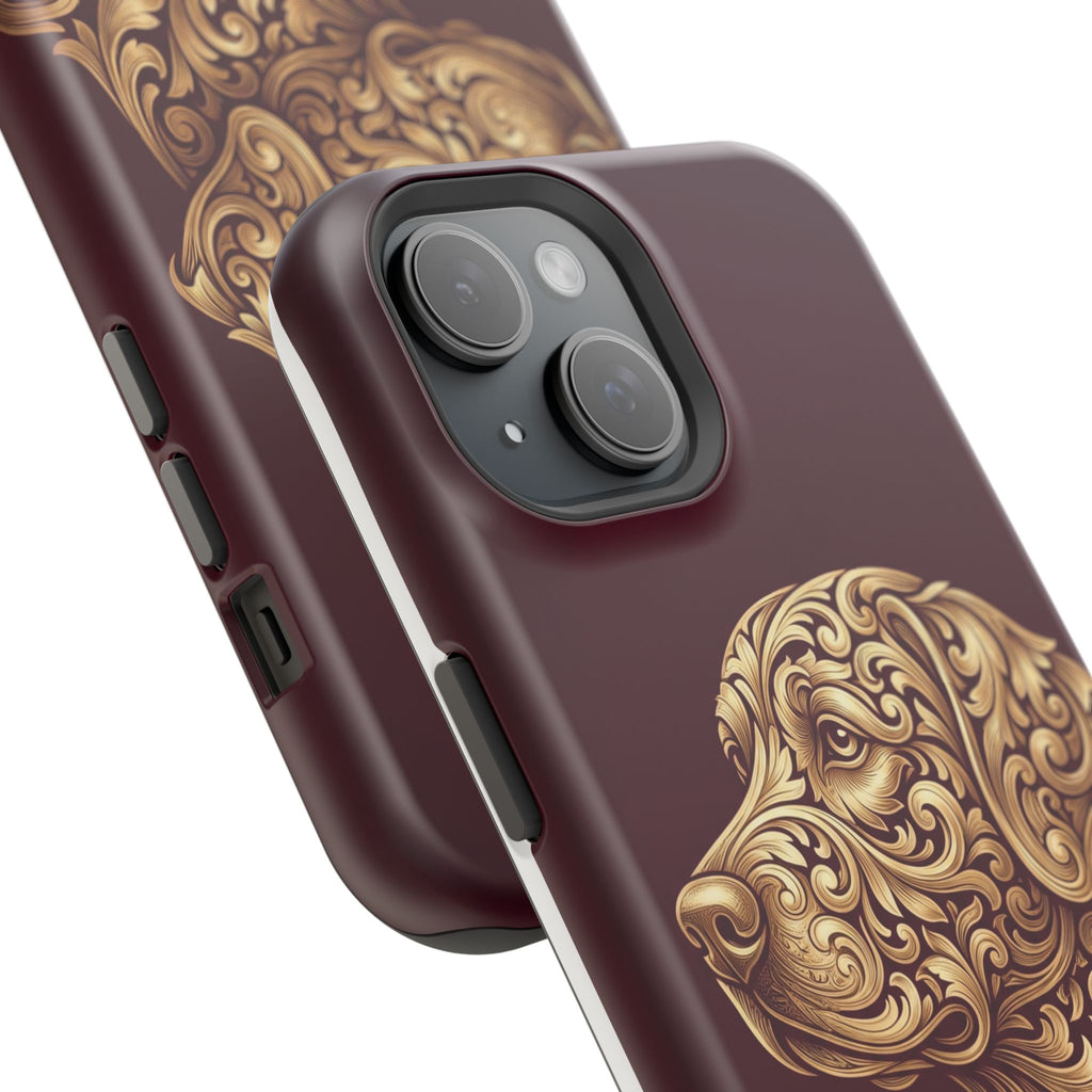 Personalized Gold Filigree Labrador Phone Case — Tough Magnetic Case with Wireless Charging