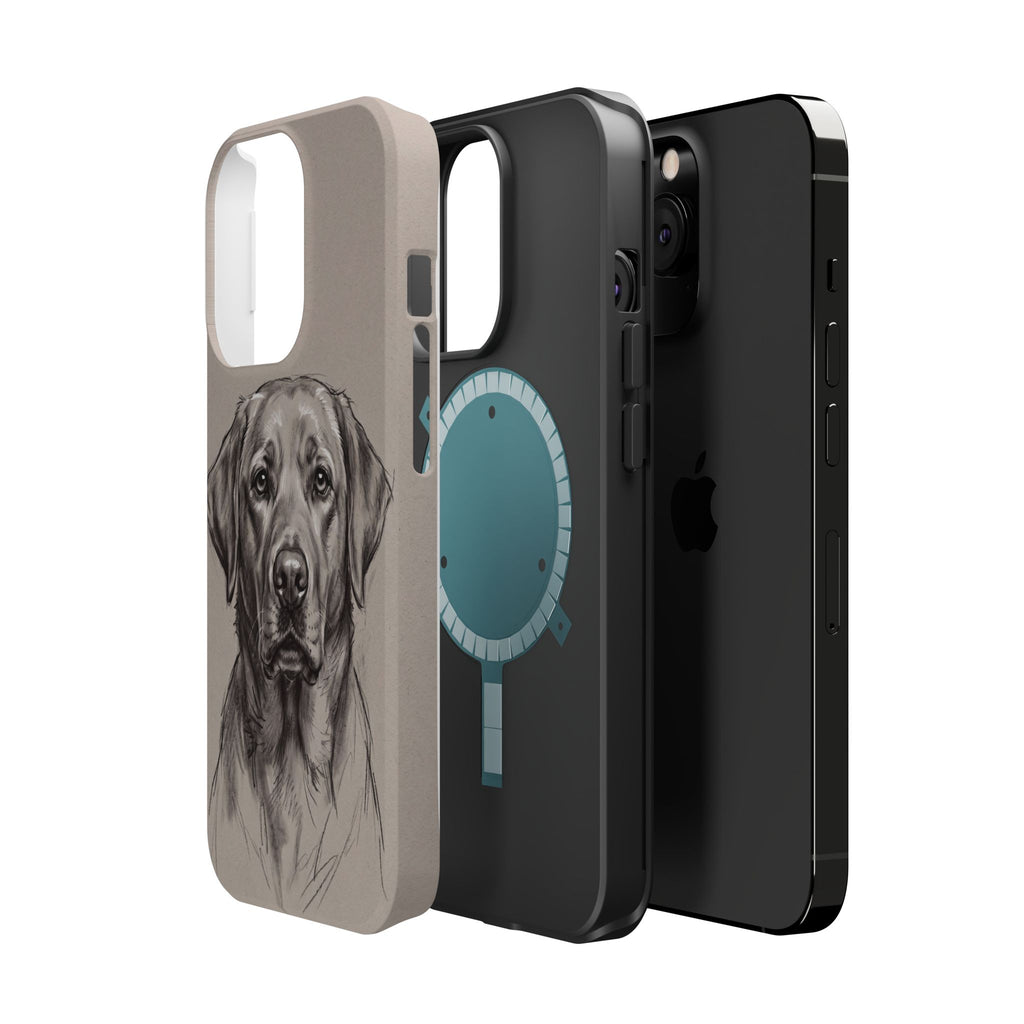 Charcoal Sketch Labrador Phone Case — Tough Magnetic Case with Wireless Charging