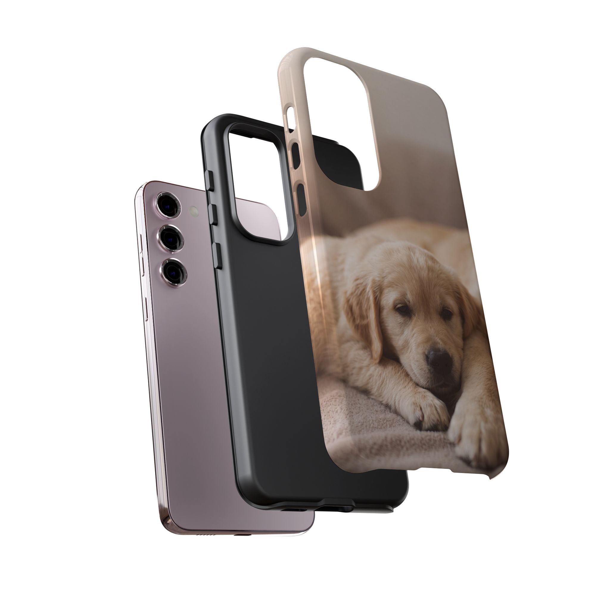 Sleepy Golden Retriever Puppy Phone Case | Cozy Cuddly Puppy Portrait | Samsung & iPhone