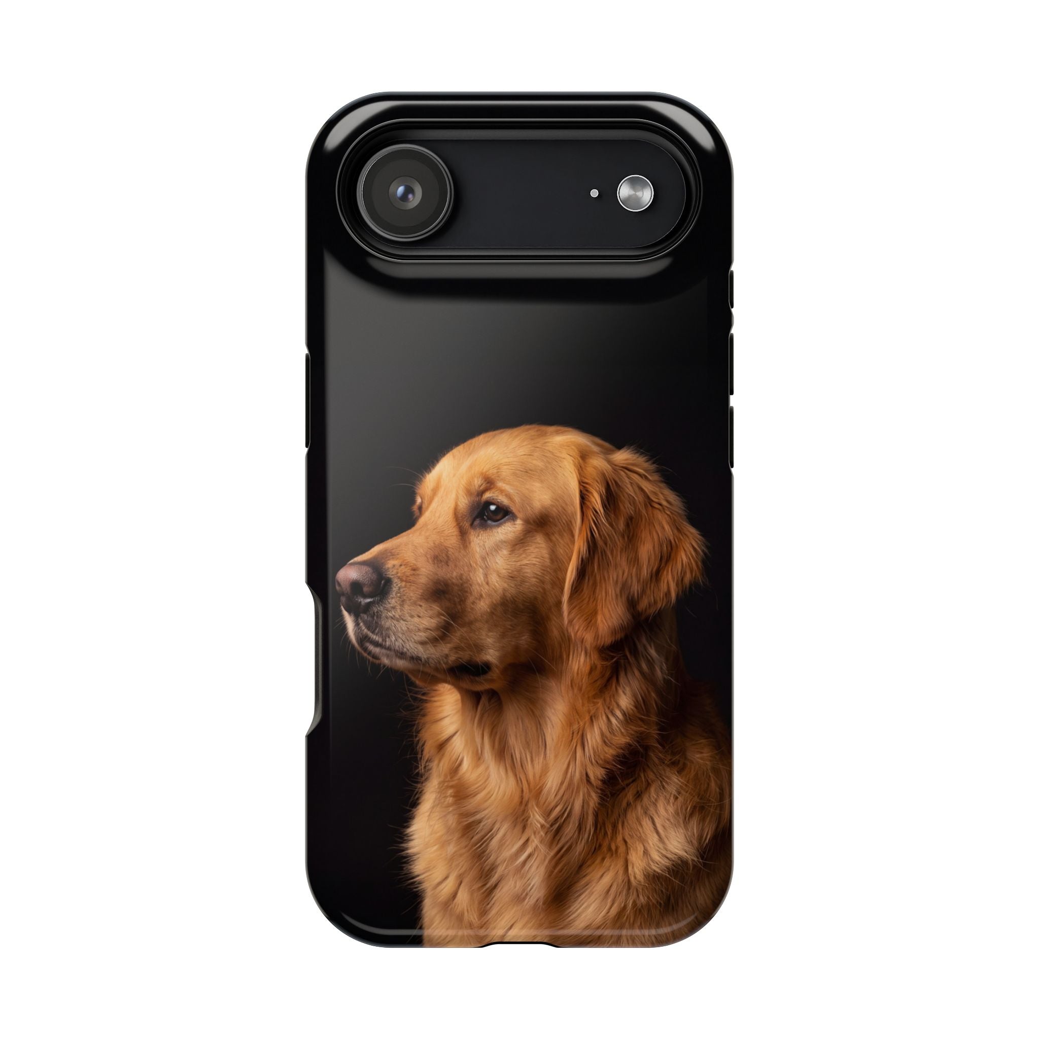 Golden Retriever Portrait Phone Case — Impact-Resistant Wireless Charging Cover