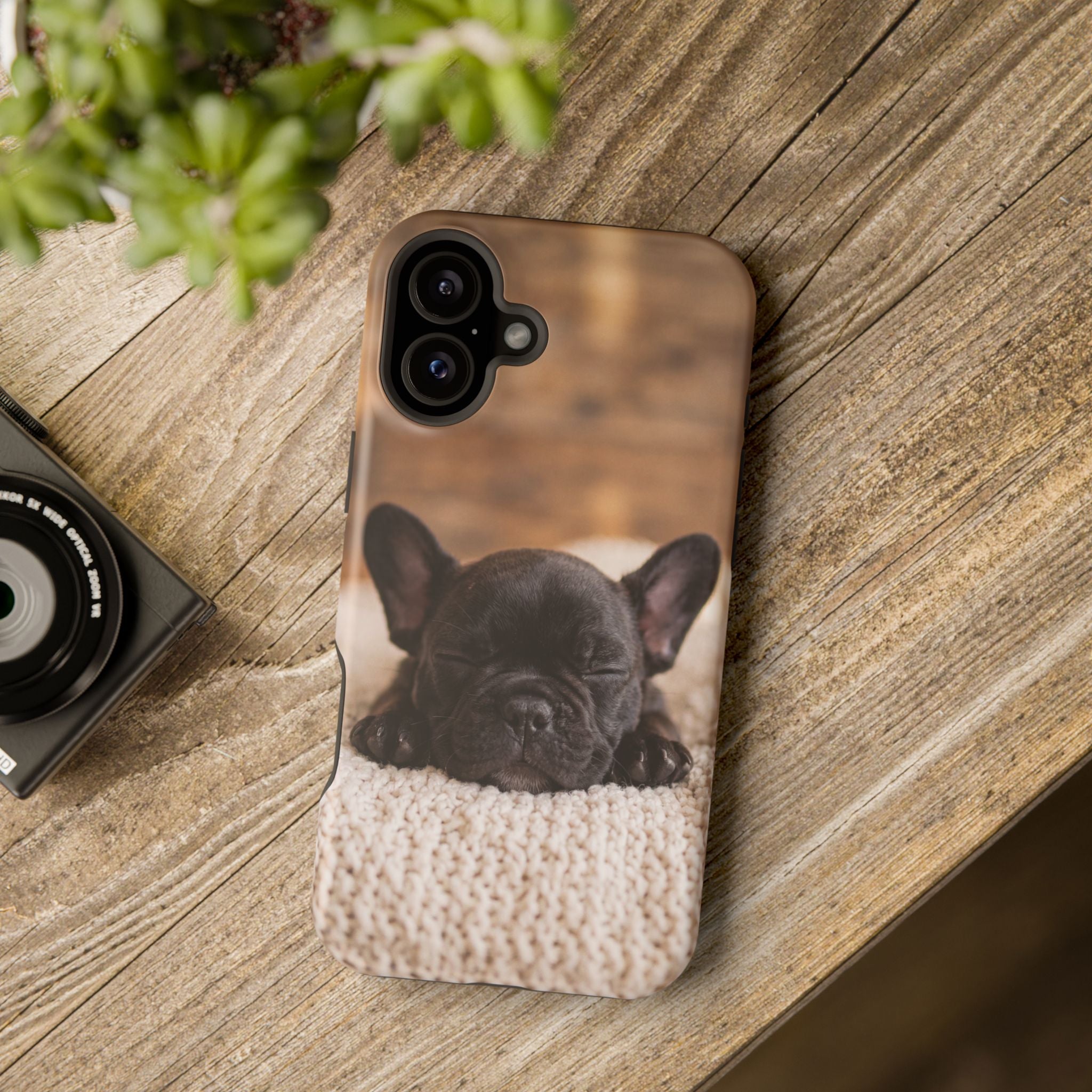 Sleepy French Bulldog Phone Case — Impact-Resistant Wireless Charging Cover