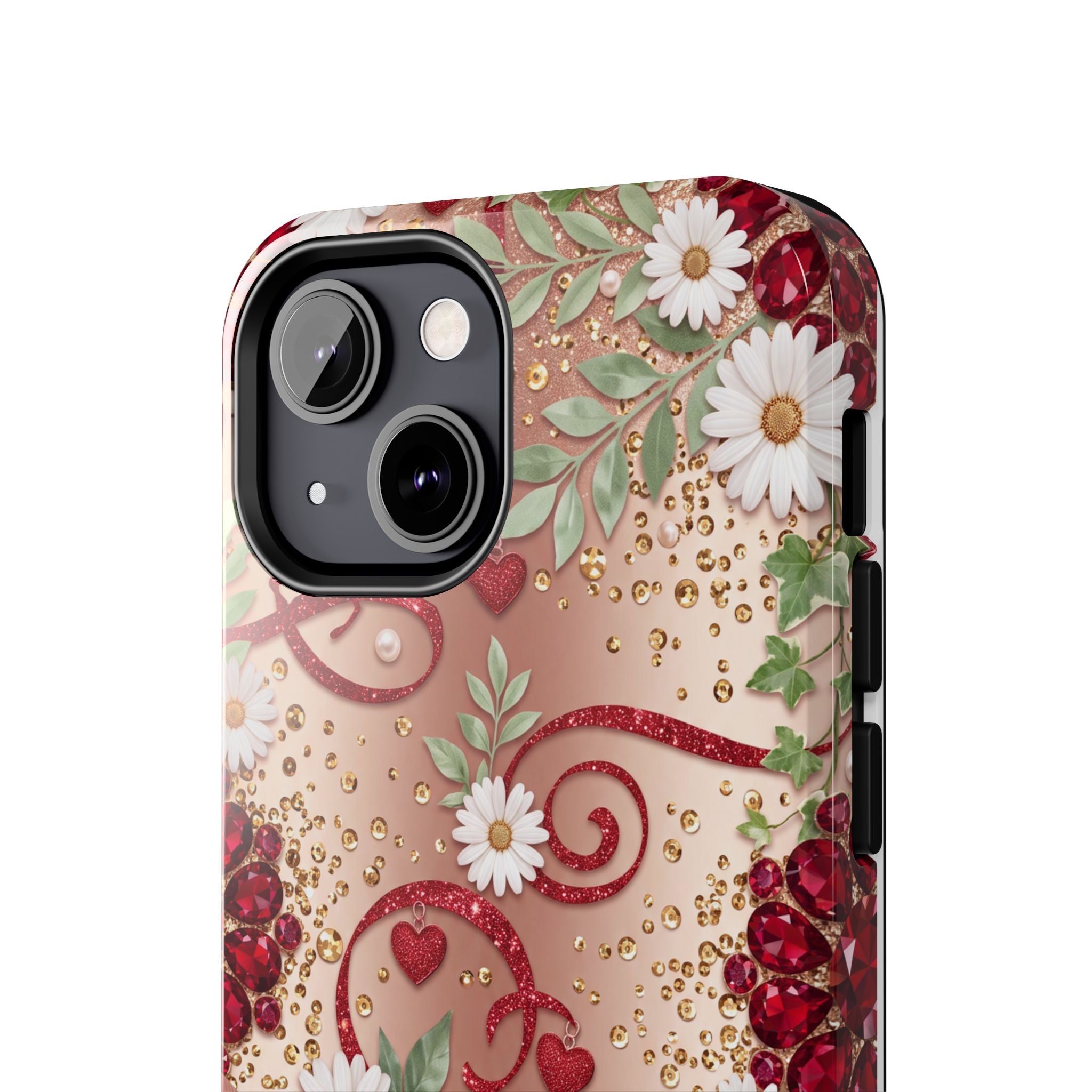 Personalized Teacher Phone Case — Custom Name and Message - Floral Jeweled Design