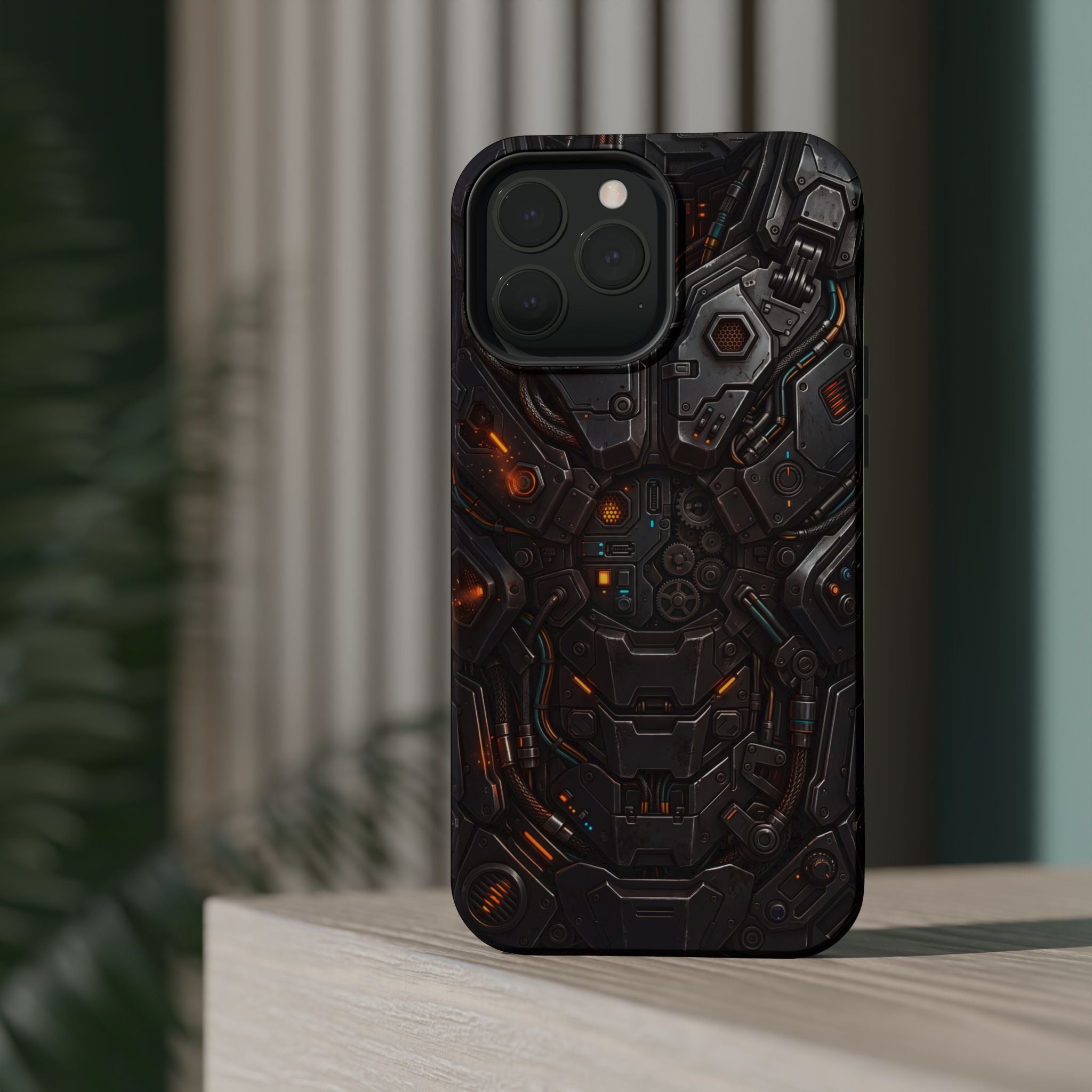Mech Armor Phone Case — Industrial Circuit Wireless Charging Cover