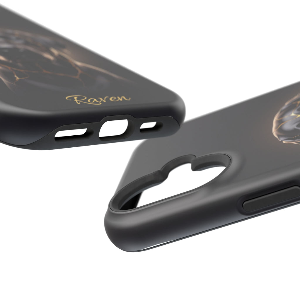 Personalized Obsidian Kintsugi Labrador Phone Case — Tough Magnetic Case with Wireless Charging