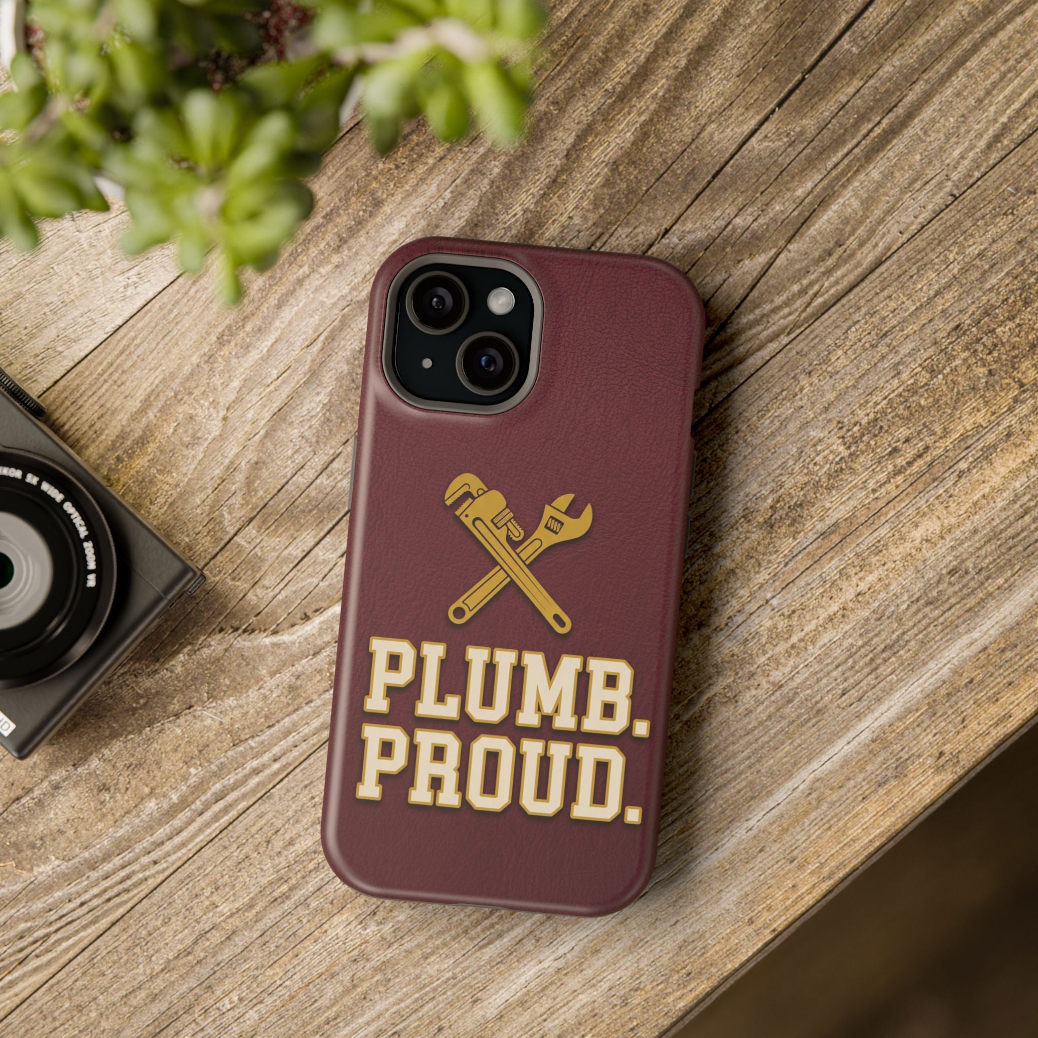 Plumb. Proud. Phone Case — Crossed Wrenches Wireless Charging Cover