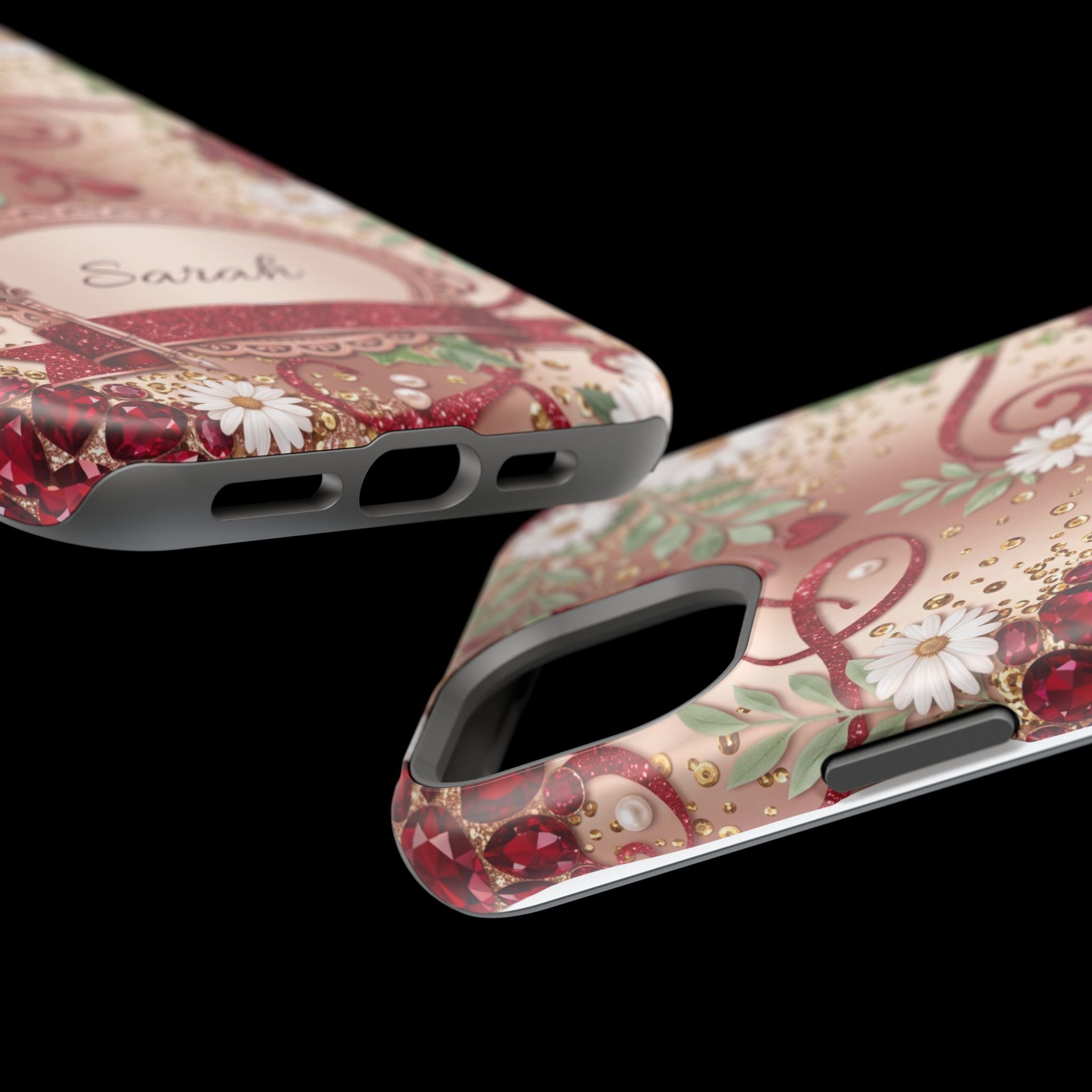 Personalized Vintage Floral Teacher Phone Case — Wireless Charging Cover
