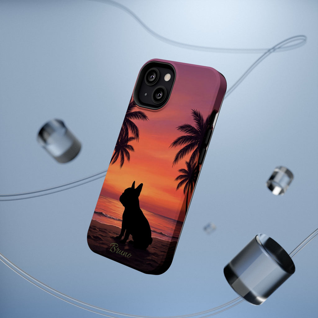 Personalized French Bulldog Tropical Beach Phone Case — Wireless Charging Cover
