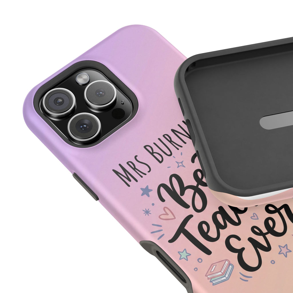 Best Teacher Ever Personalized Phone Case — Wireless Charging Cover