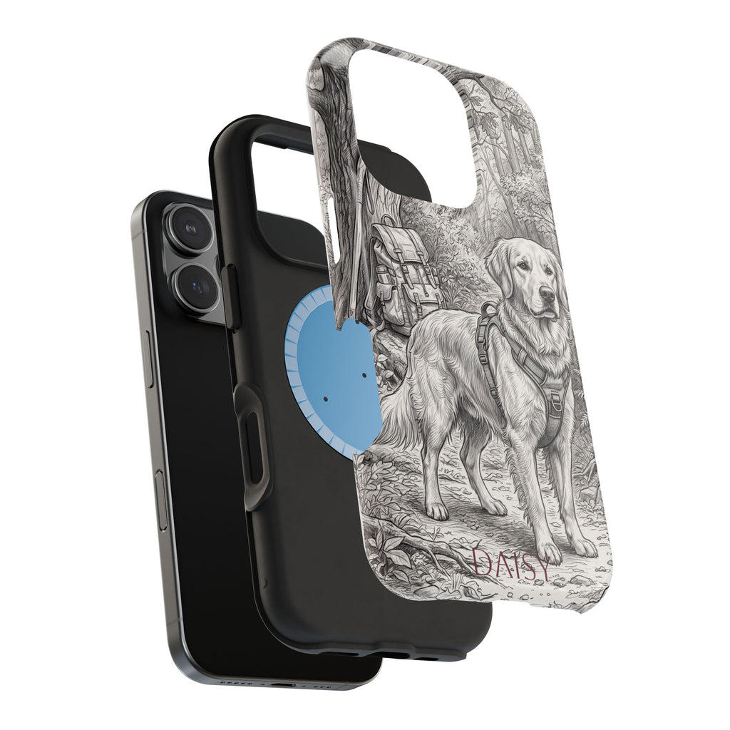 Personalized Golden Retriever Woodland Trail Phone Case — Wireless Charging Cover