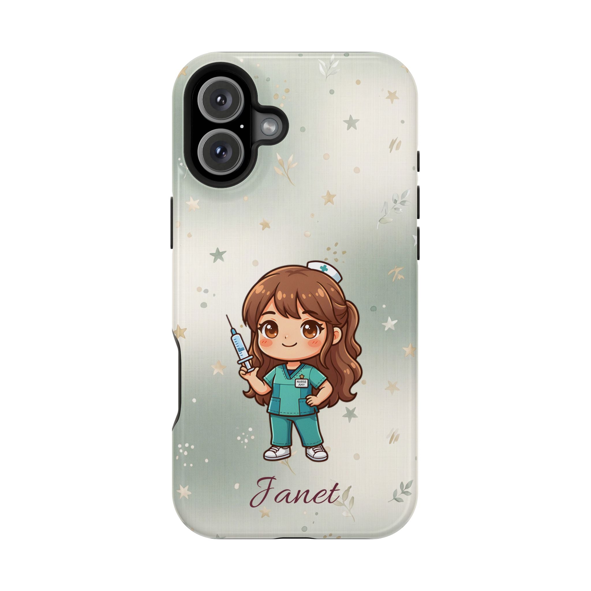 Personalized Nurse with Syringe Phone Case — Wireless Charging Cover