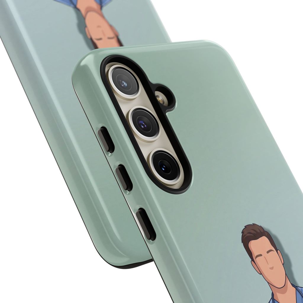 Male Nurse Phone Case | Confident Nurse in Blue Scrubs Illustration | iPhone & Samsung