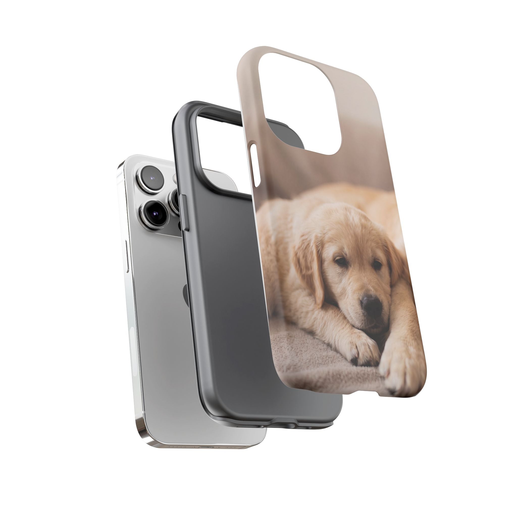 Sleepy Golden Retriever Puppy Phone Case | Cozy Cuddly Puppy Portrait | Samsung & iPhone